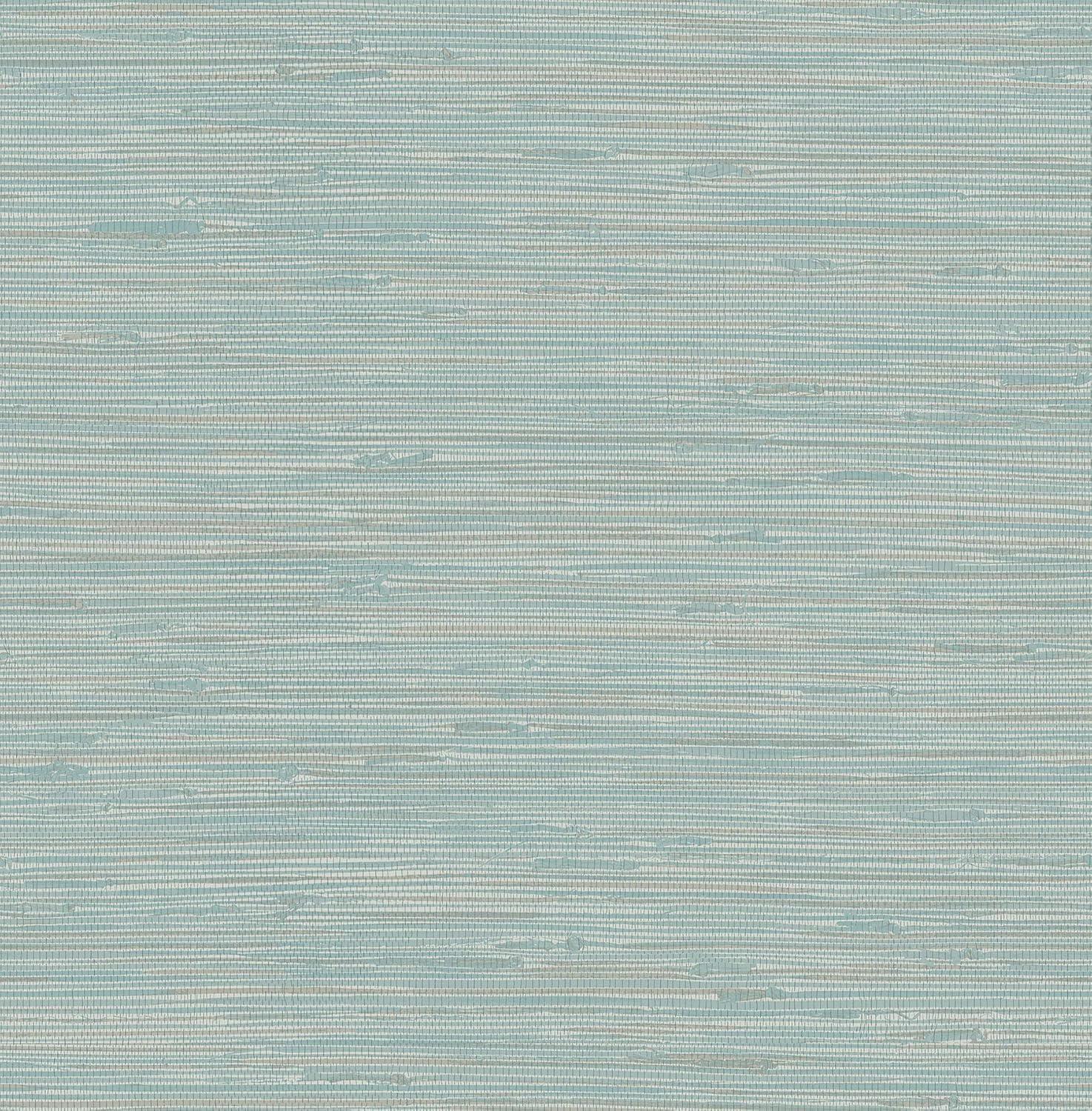 NuWallpaper Tibetan Grasscloth Teal Peel and Stick Wallpaper