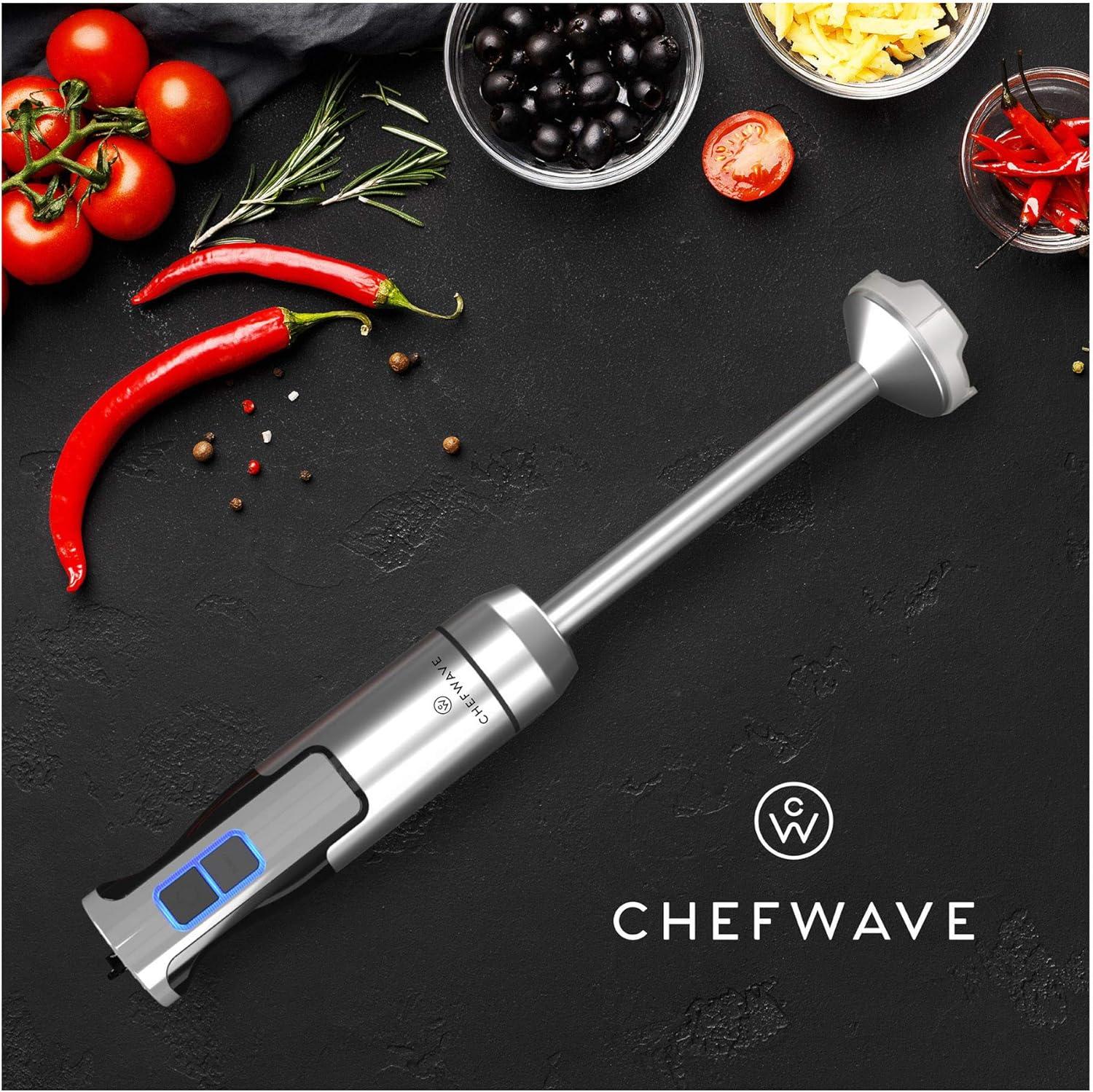 ChefWave 500W Black Stainless Steel 9-Speed Immersion Blender Set