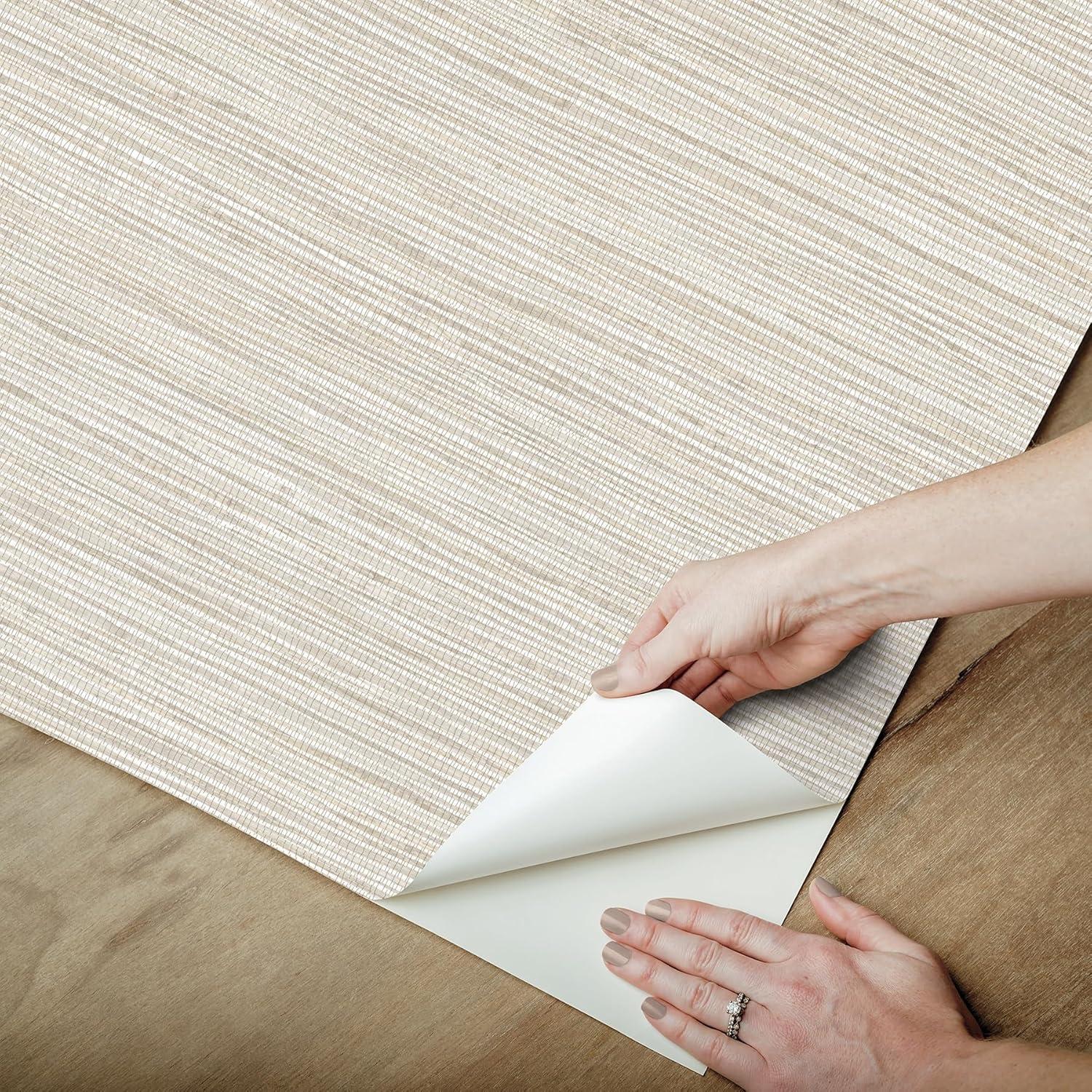 Dimensional Grasscloth Peel and Stick Wallpaper