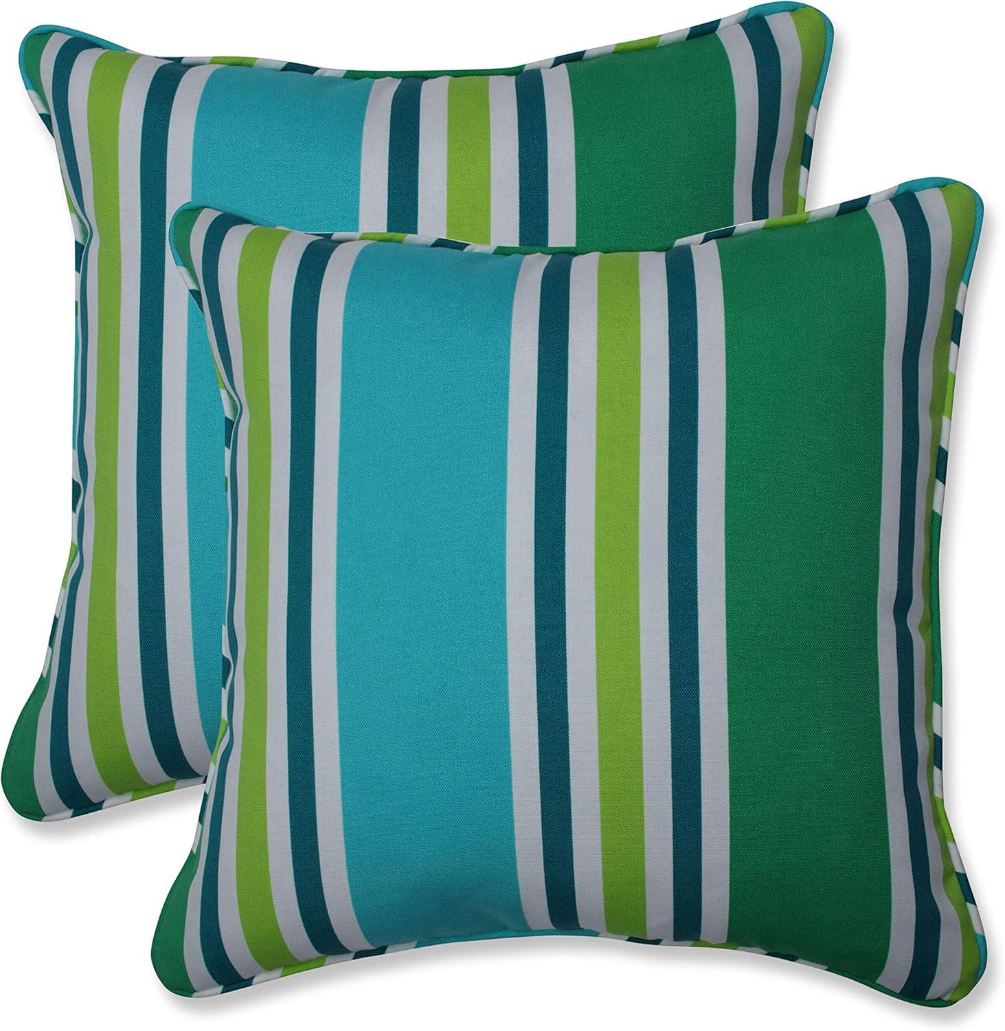 Aruba Stripe 2pc Outdoor Throw Pillows - Pillow Perfect