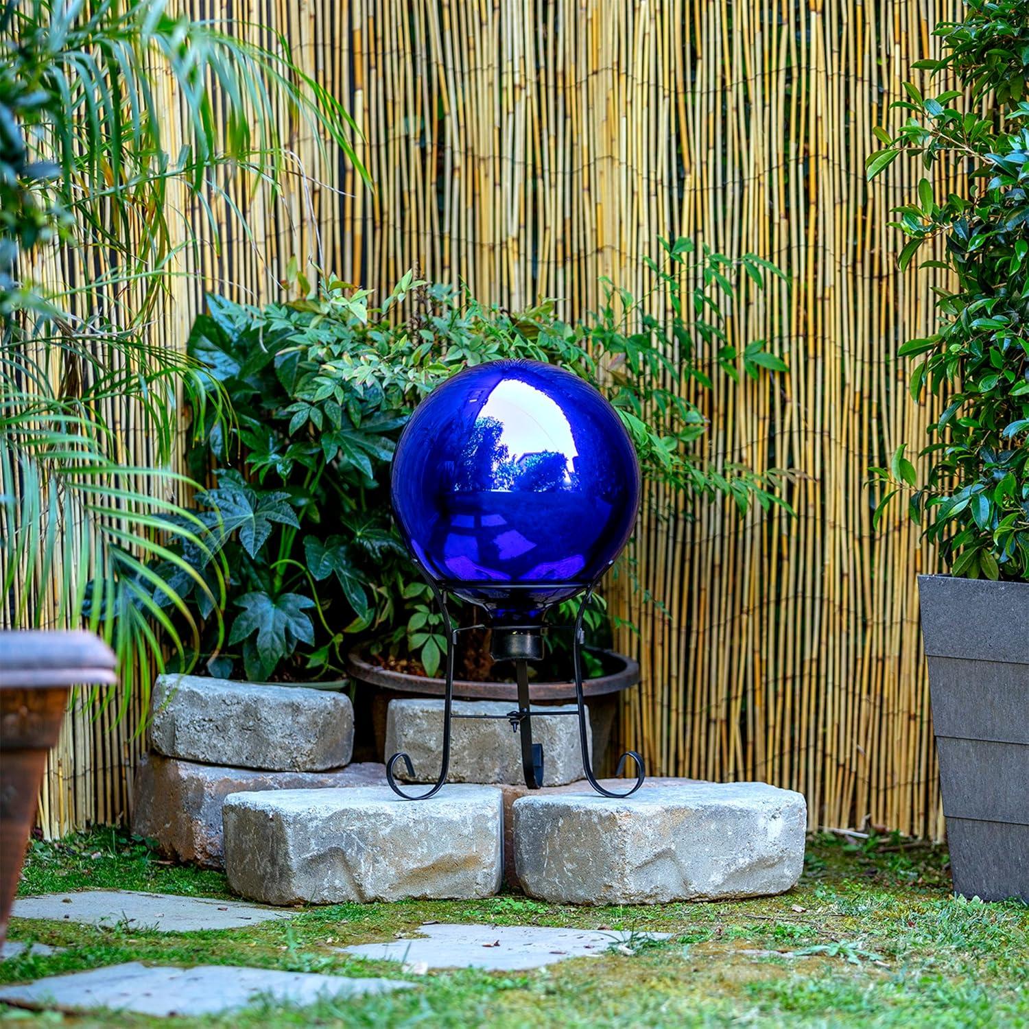 Blue Reflective Glass 10" Gazing Globe Lawn Decoration