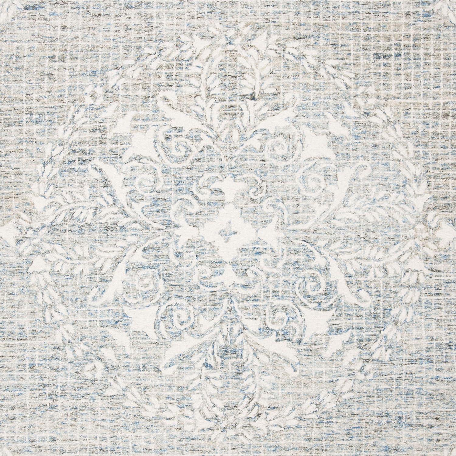 Abstract ABT762 Handmade Indoor Area Rug - Light Blue - 6'x6' - Safavieh