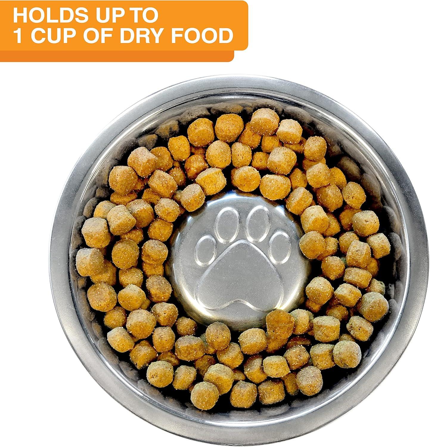 Neater Pets Stainless Steel Slow Feed Bowl - Improves Digestion, Stops Obesity, and Slows Down Eating - Fits in Medium Neater Feeder Deluxe and Most Elevated Feeders, 1 Cup