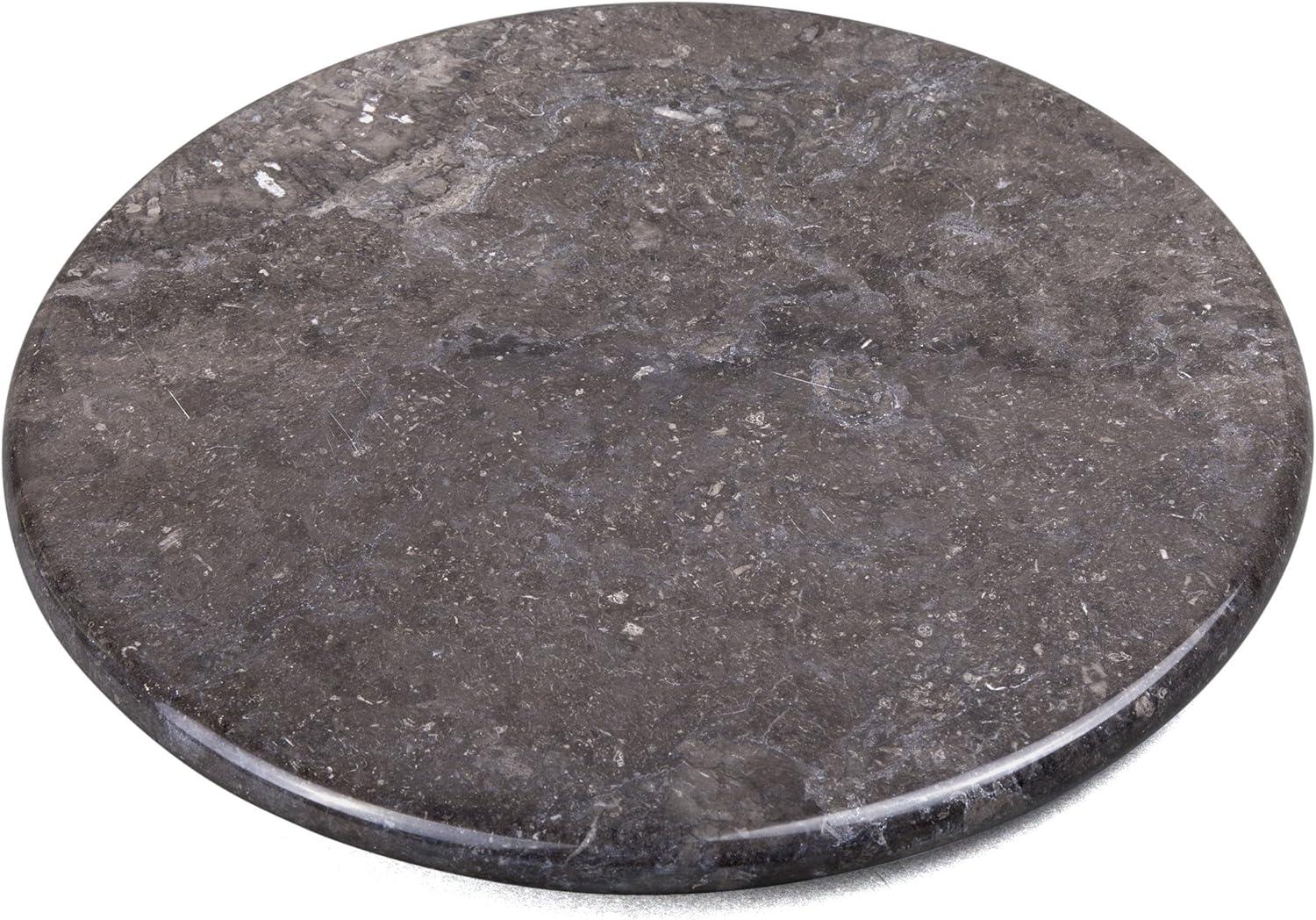 Creative Home Charcoal Marble 12" Diam. Round Cheese Board