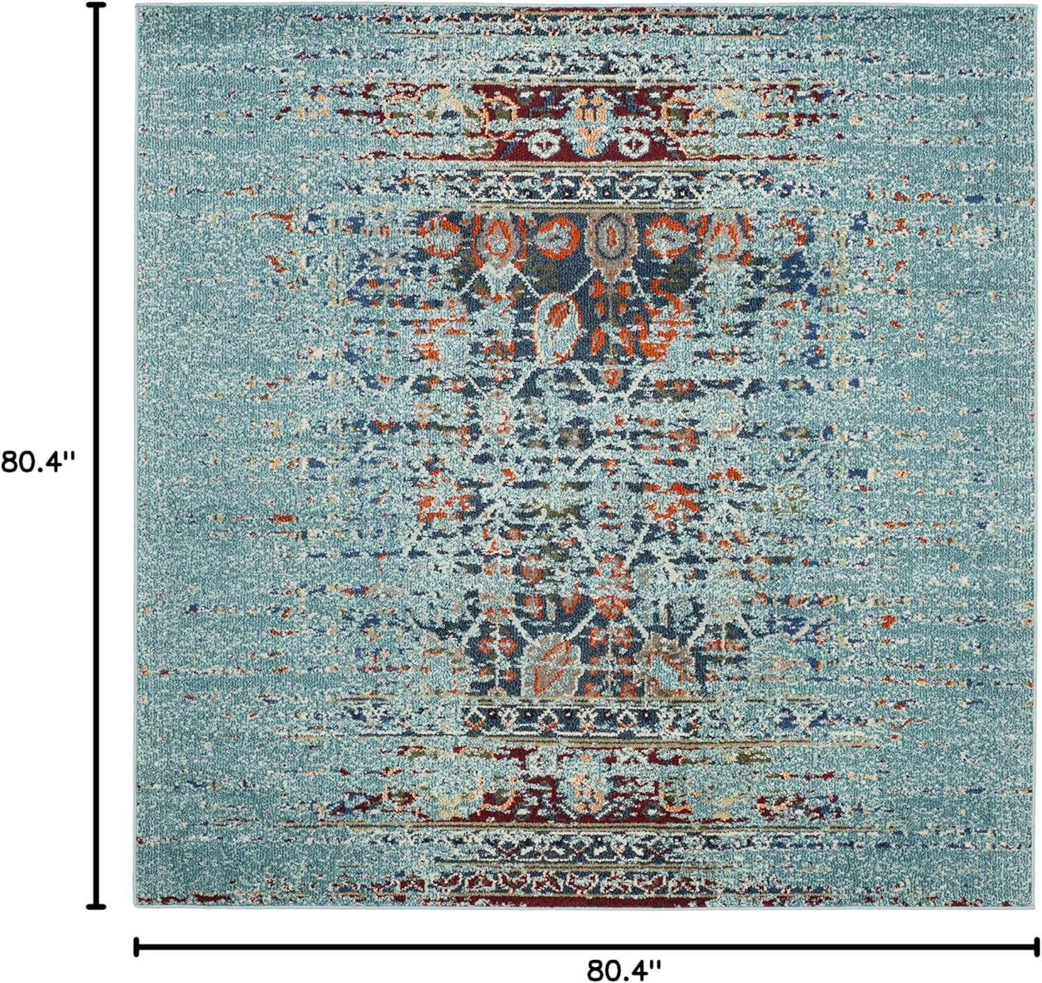 Monaco MNC208 Power Loomed Area Rug - Blue/Multi - 6'7"x6'7" - Safavieh.