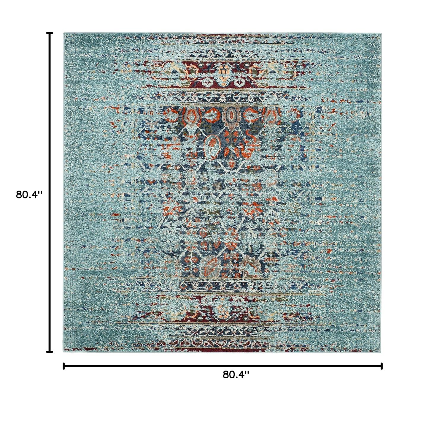 Monaco MNC208 Power Loomed Indoor Area Rug - Blue/Multi - 6'7"x6'7" - Safavieh