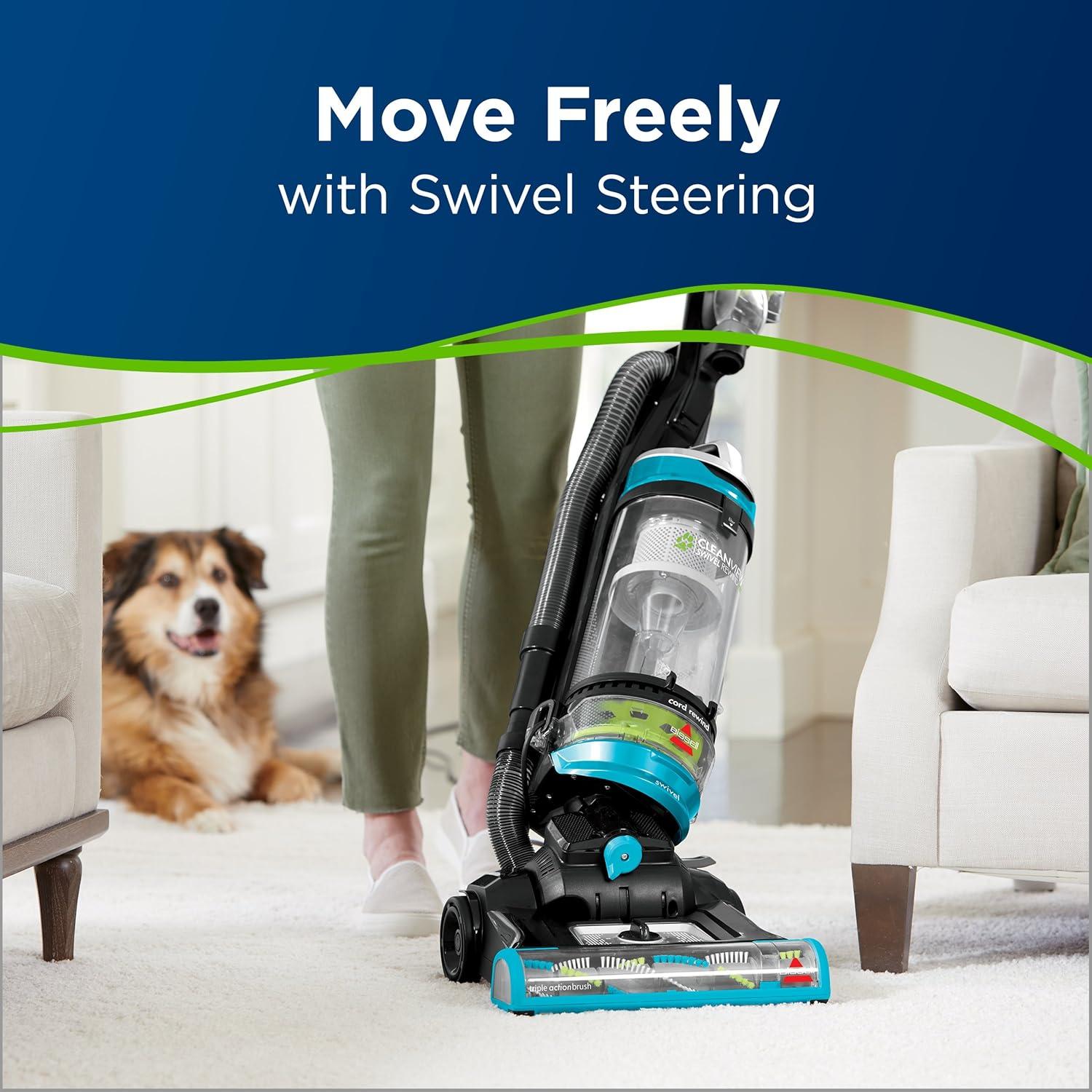 Teal Upright Bagless Vacuum Cleaner with Pet Hair Removal