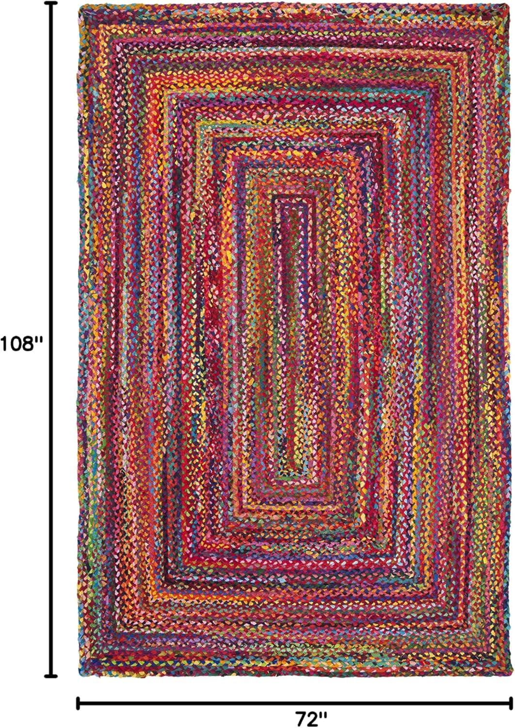 Braided BRD210 Hand Woven Area Rug - Red/Multi - 6'x9' - Safavieh.