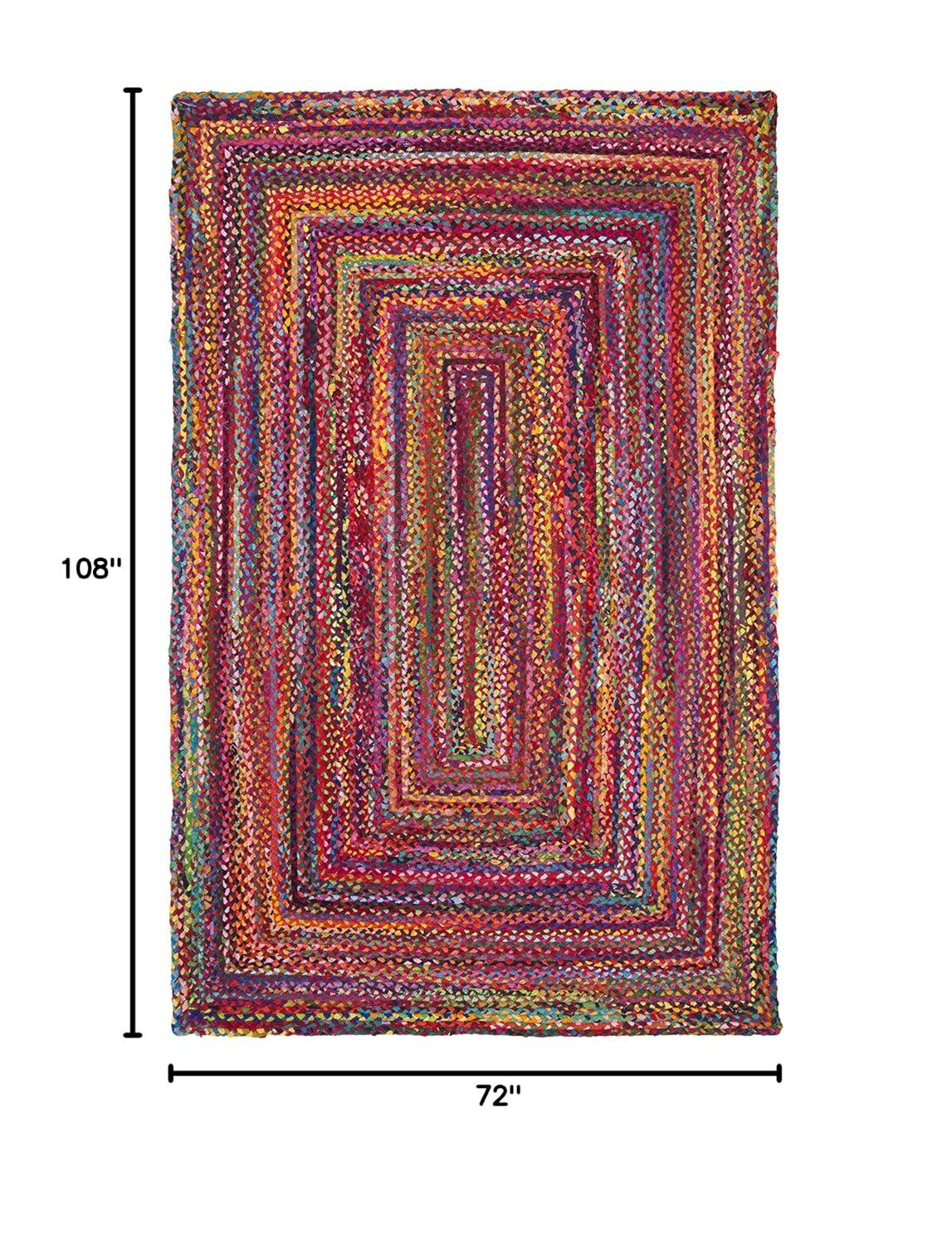 Braided BRD210 Hand Woven Area Rug - Red/Multi - 6'x9' - Safavieh.