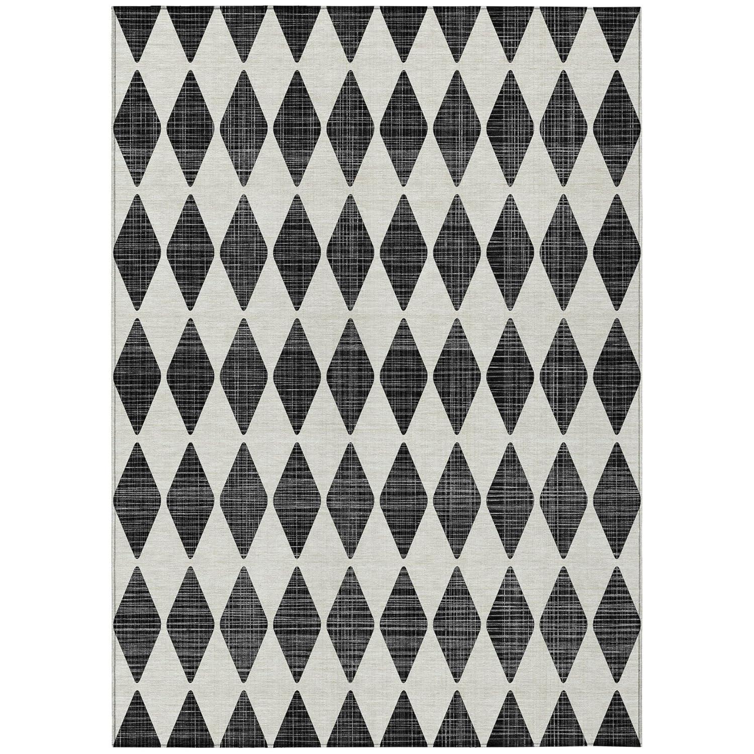 Addison Rugs Chantille ACN578 Black 2'6" x 3'10" Indoor Outdoor Area Rug, Easy Clean, Machine Washable, Non Shedding, Bedroom, Living Room, Dining Room, Kitchen, Patio Rug
