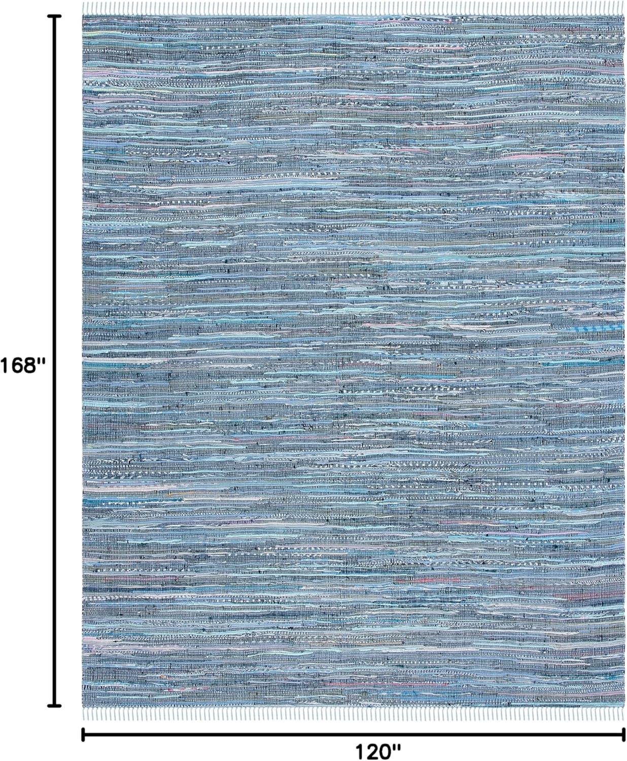 SAFAVIEH Rag Candis Striped Cotton Area Rug, Blue/Multi, 10' x 14'