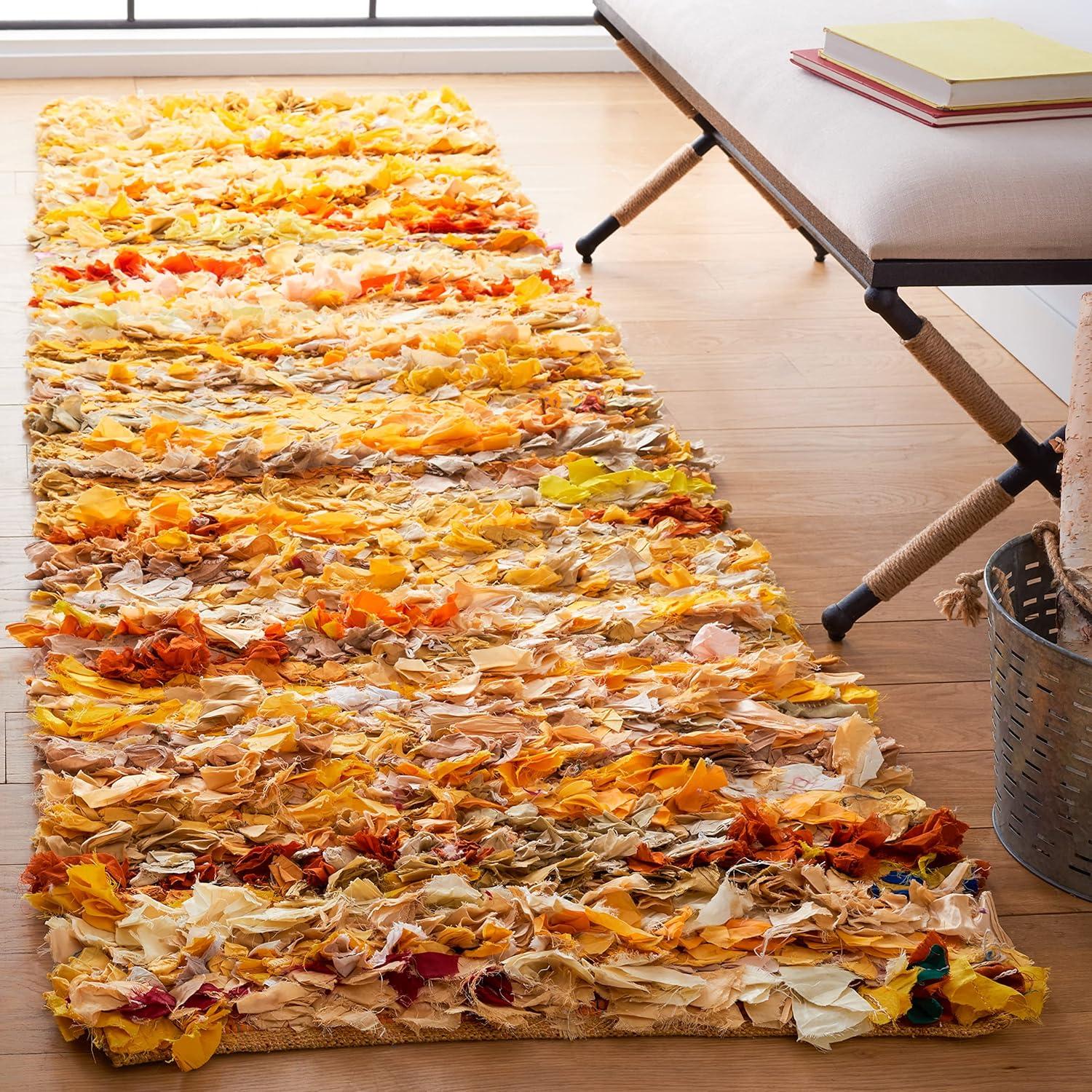 SAFAVIEH Rio Shag Collection SG951W Handmade Creme Rug