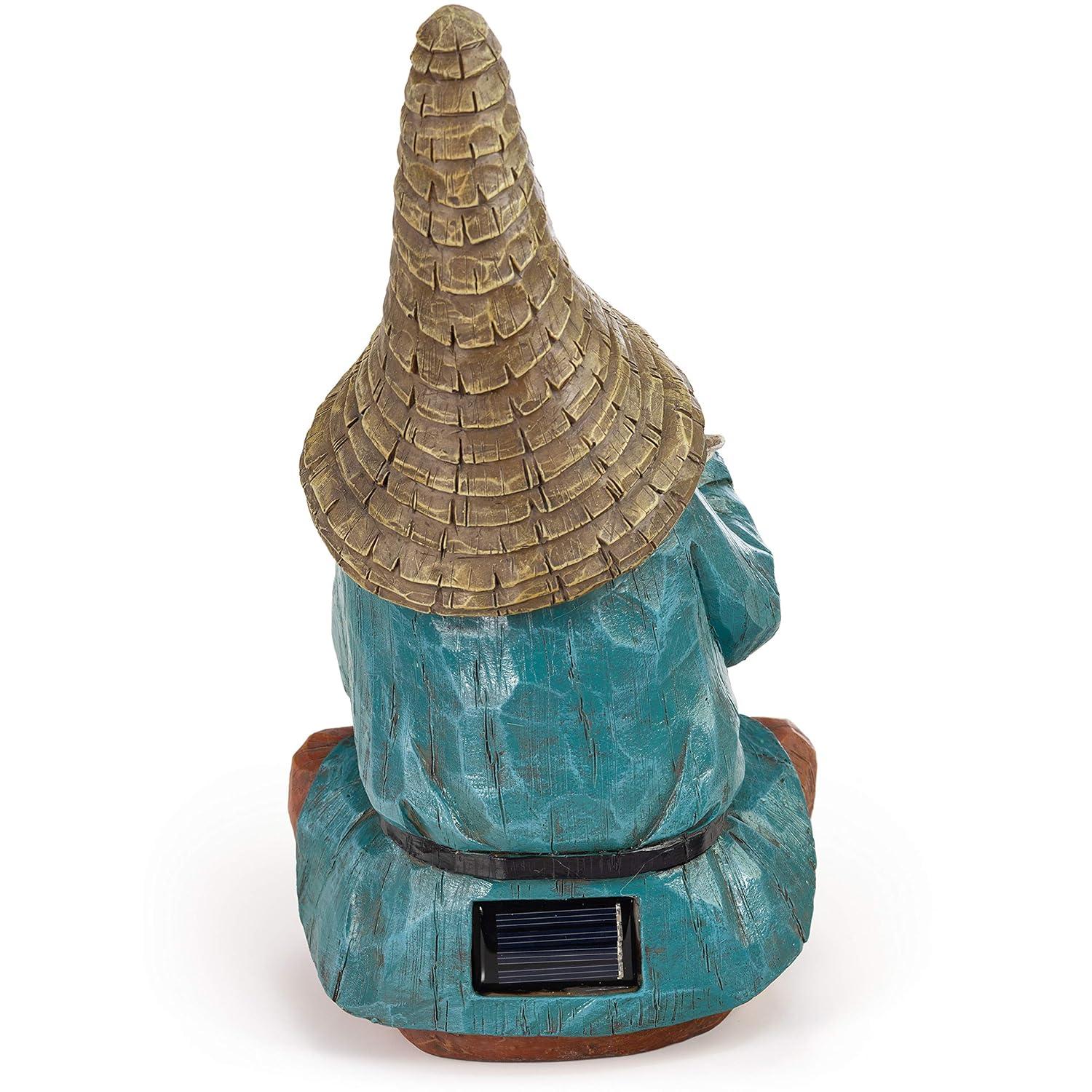 VP Home Firefly Jar Gnomes - Outdoor Garden Gnome with Solar Light - Durable Garden Decorations for Yard, Lawn, Patio - 10.5H x 7W x 5.5D - Weather-Resistant Gnome Statue