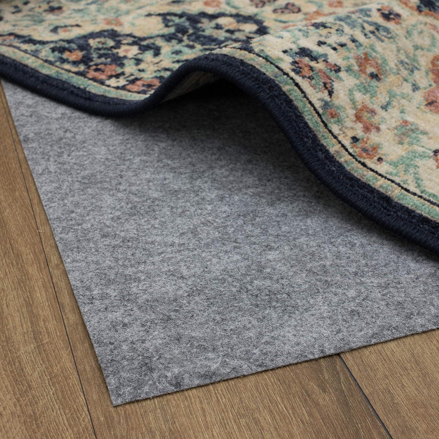 Durable Dual Surface 5x7 Low-Profile Rug Pad in Felt & Rubber