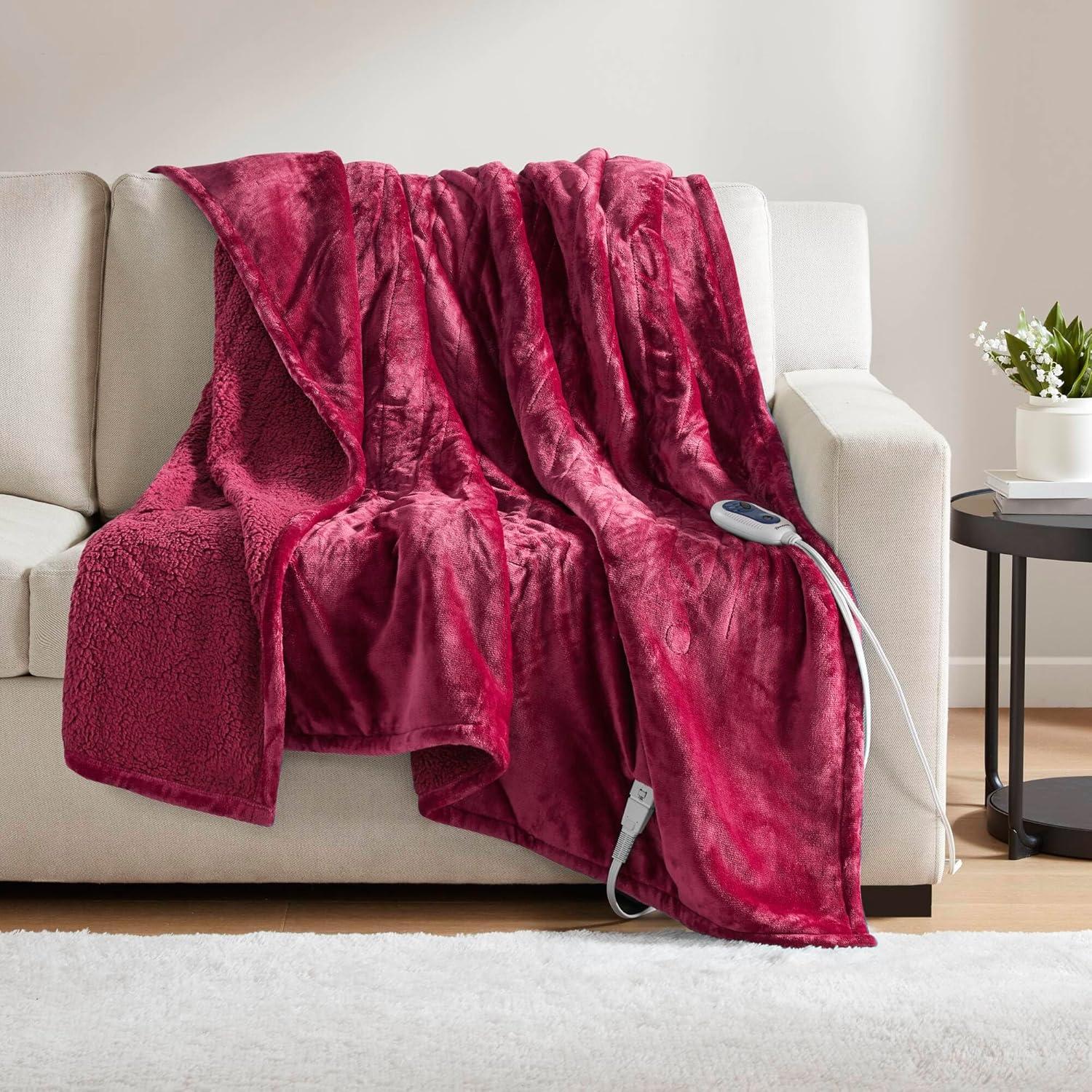 Beautyrest Beautyrest Heated Microlight to Berber Throw