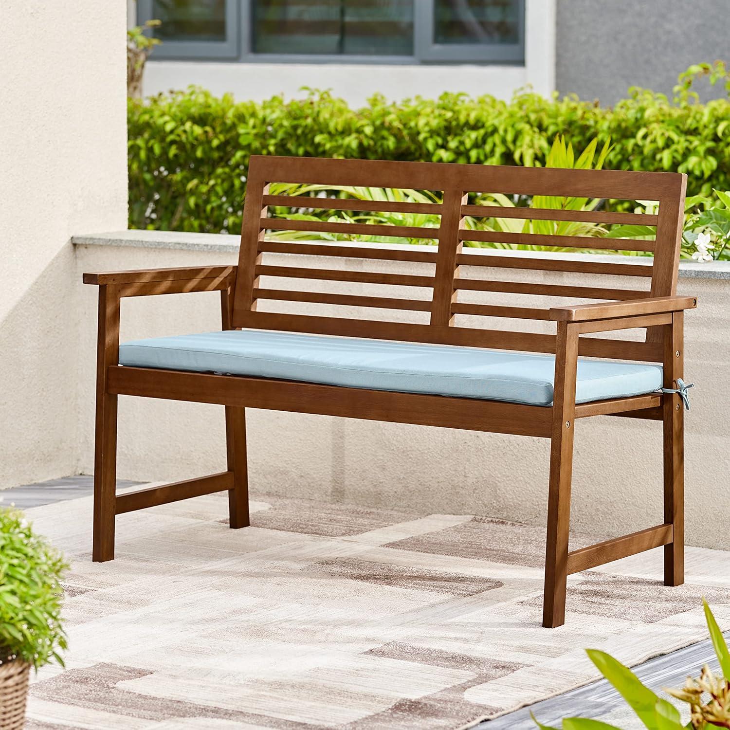 Brown Eucalyptus Wood Slatted Garden Bench