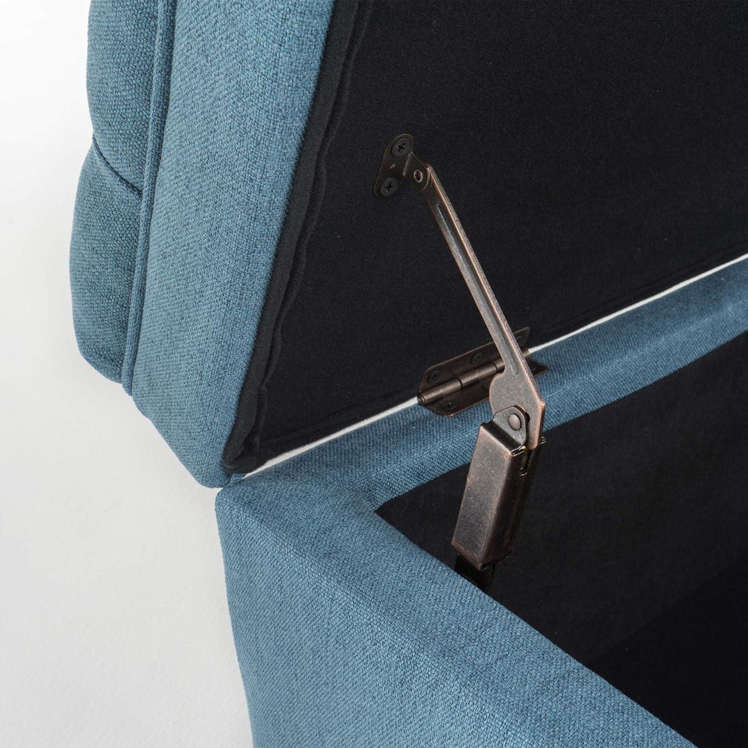 Juliana Storage Ottoman Blue - Christopher Knight Home: Upholstered Rectangular Bench, 250lb Capacity