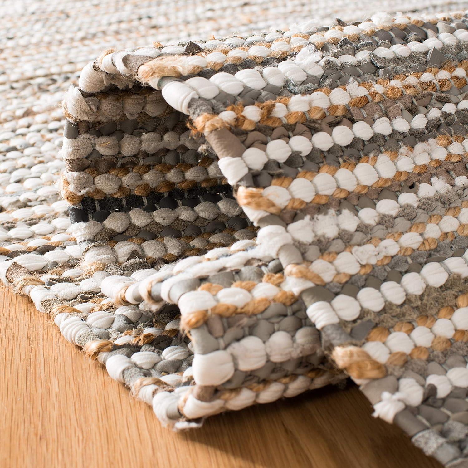 Vintage Leather VTL373 Hand Woven Indoor Accent Rug - Grey/Multi - 2'3"x4' - Safavieh.