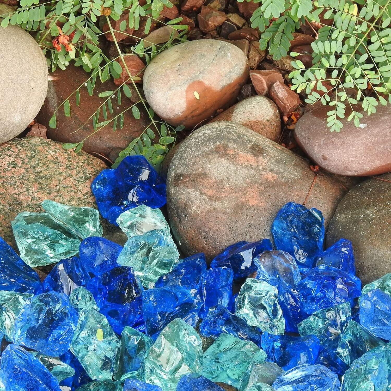 Bahama Blend Blue and Aqua Recycled Landscape Glass