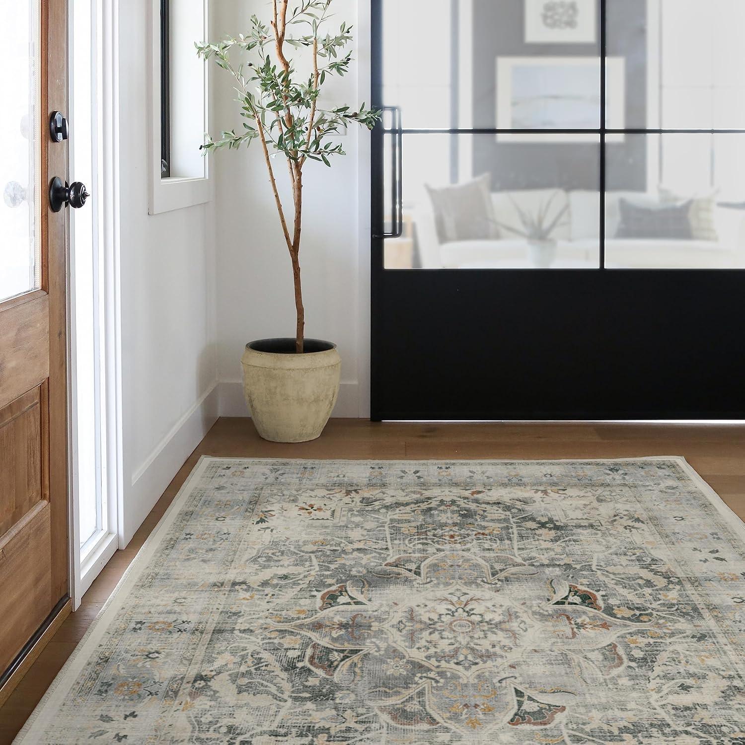 Ruggable Sarrah Washable Vintage Persian Distressed Flatwoven Area Rug