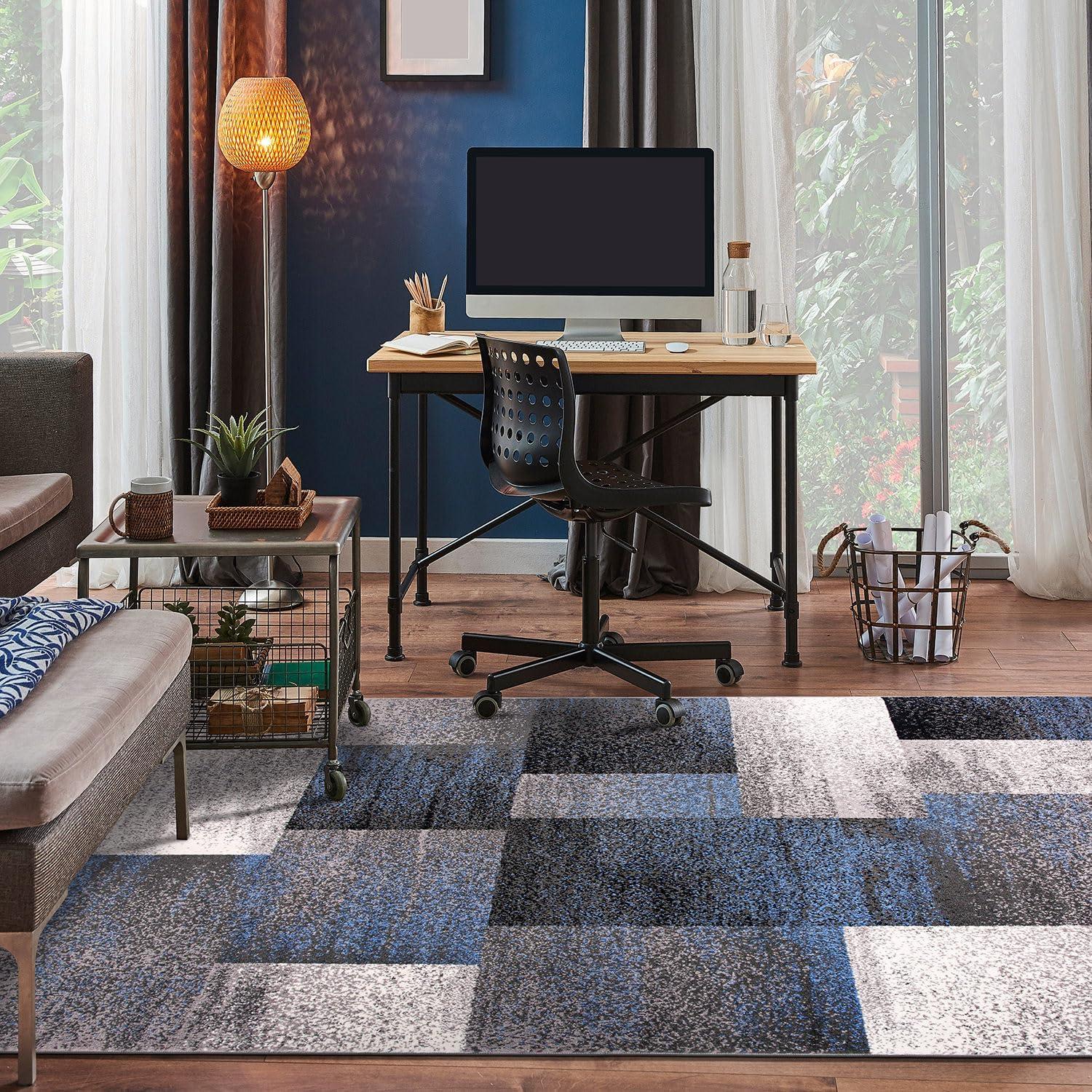 World Rug Gallery Contemporary Modern Geometric Boxes Area Rug