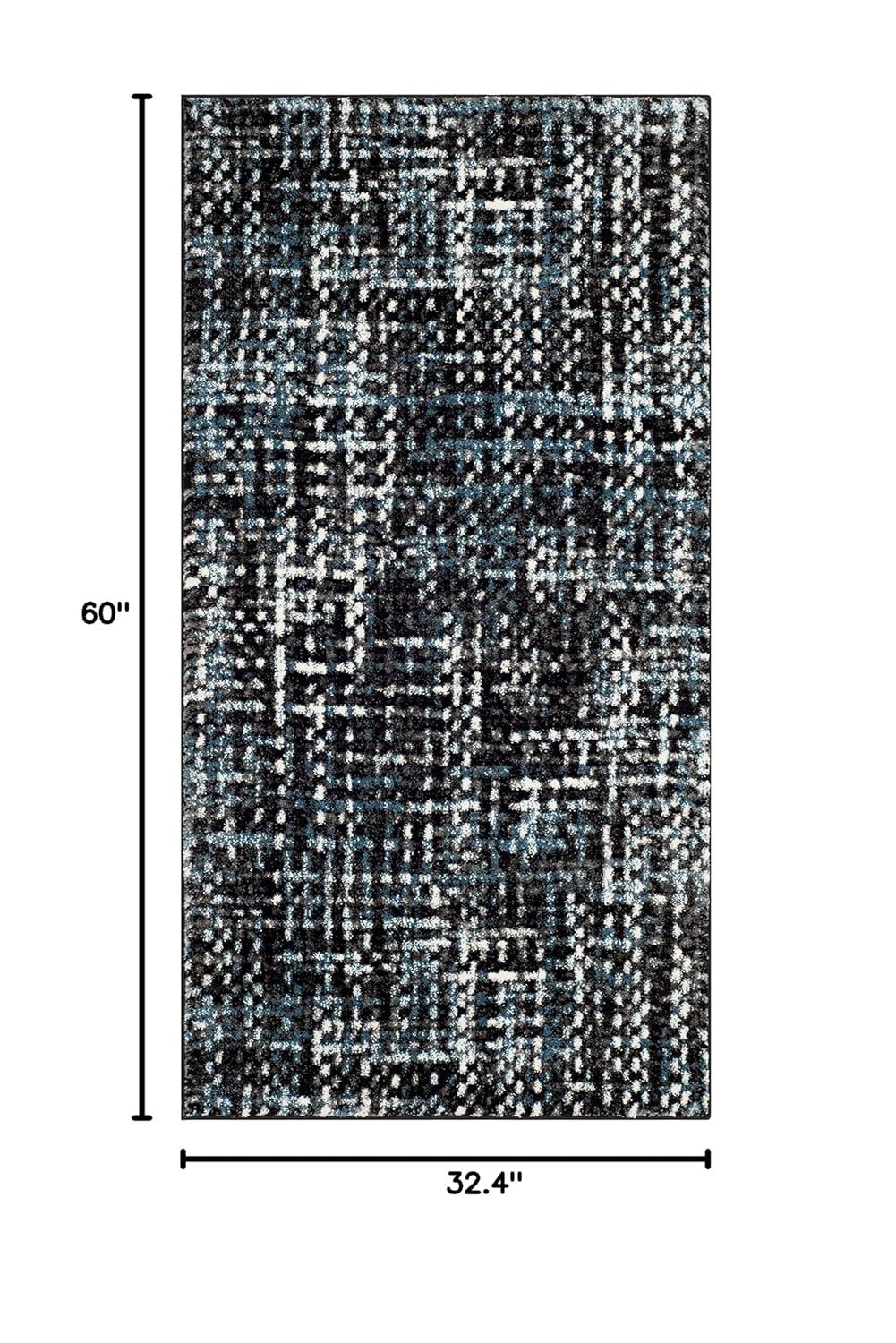 Porcello PRL6941 Power Loomed Indoor Accent Rug - 2'7"x5' - Charcoal/Blue - Safavieh