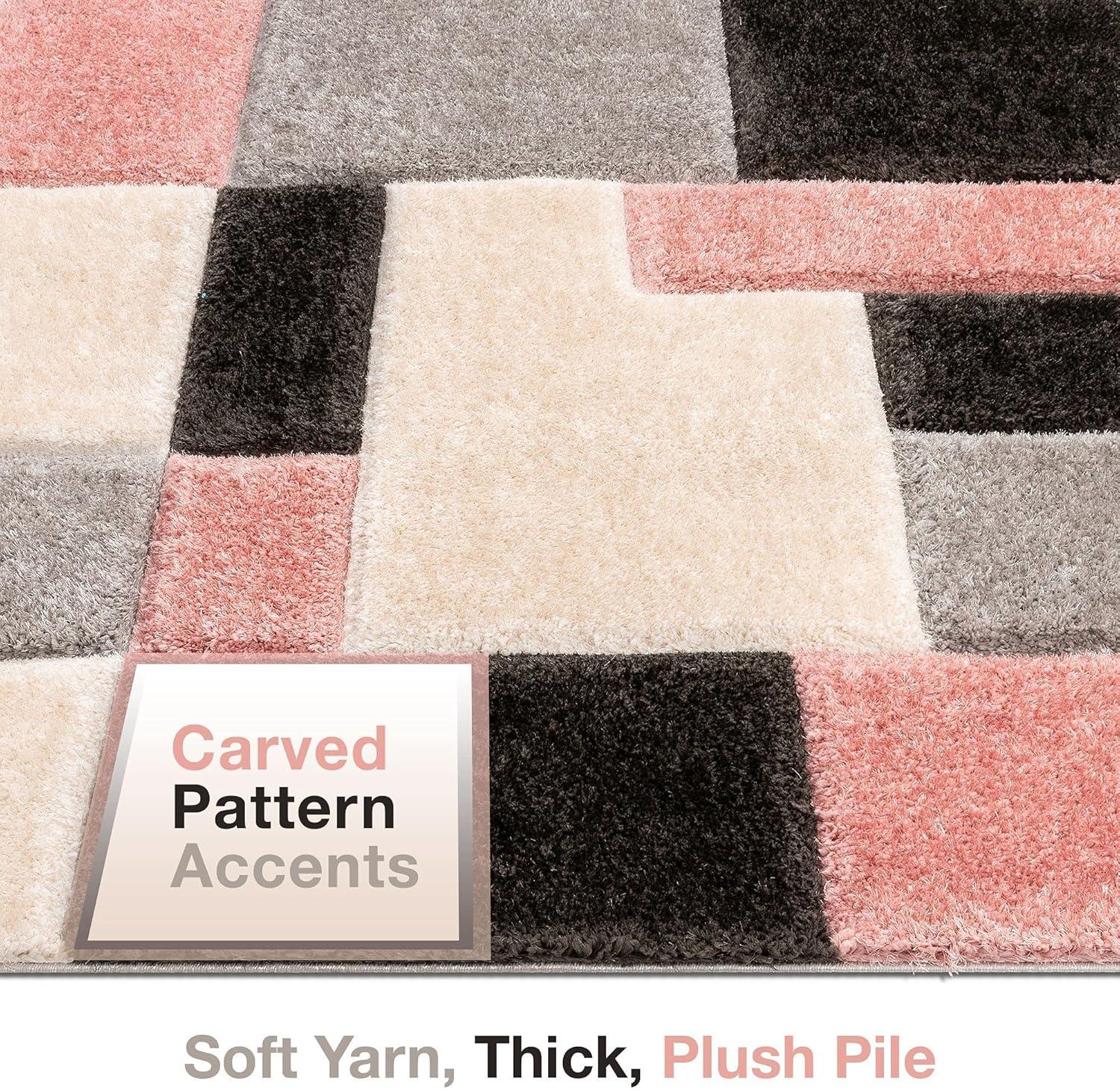 San Francisco Geometric Blush/Cream/Black Area Rug