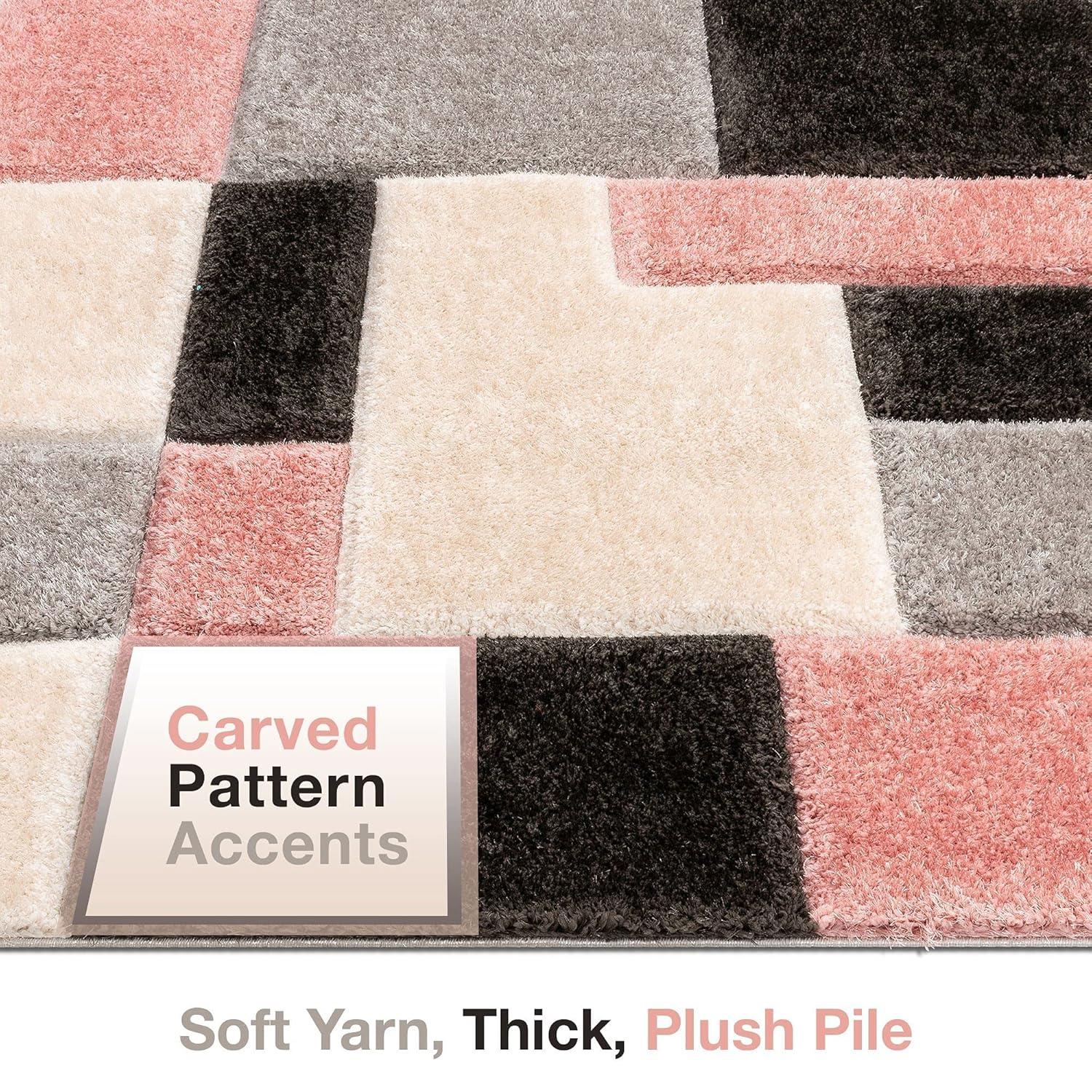 Cobina Geometric Blush/Cream/Black Area Rug