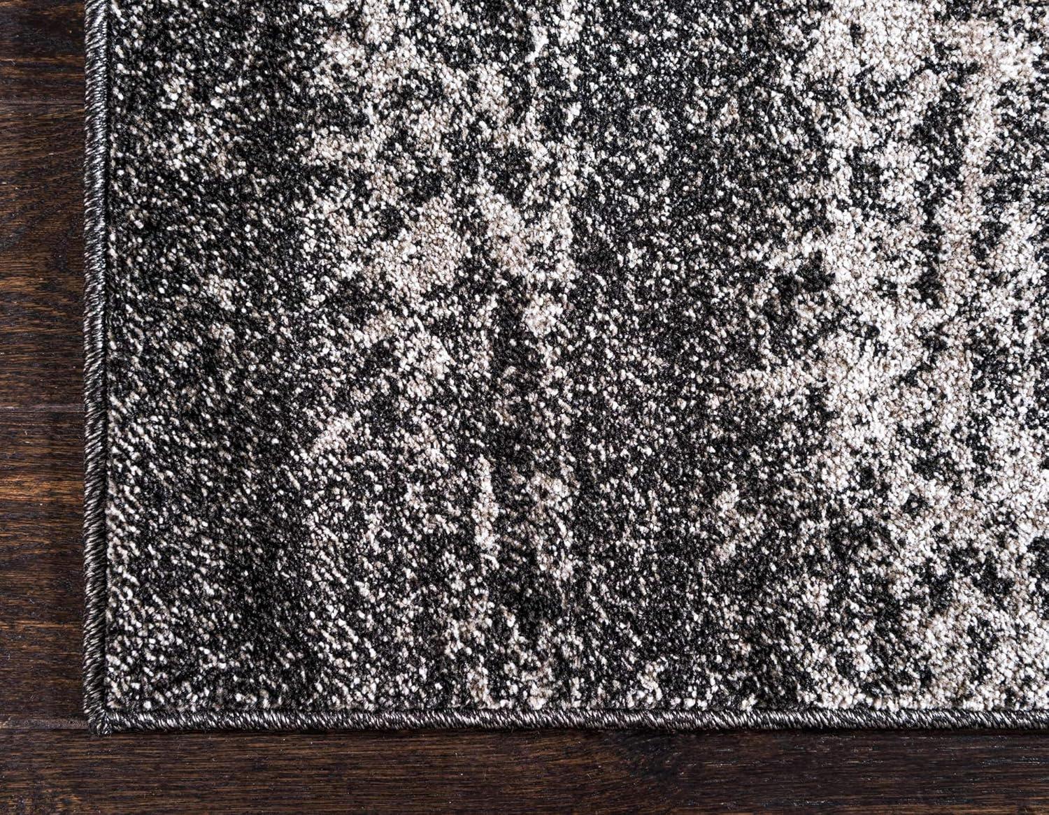 Unique Loom Del Mar Collection Area Rug - Lucille (7' 10" x 11' Rectangle Dark Gray/Ivory)