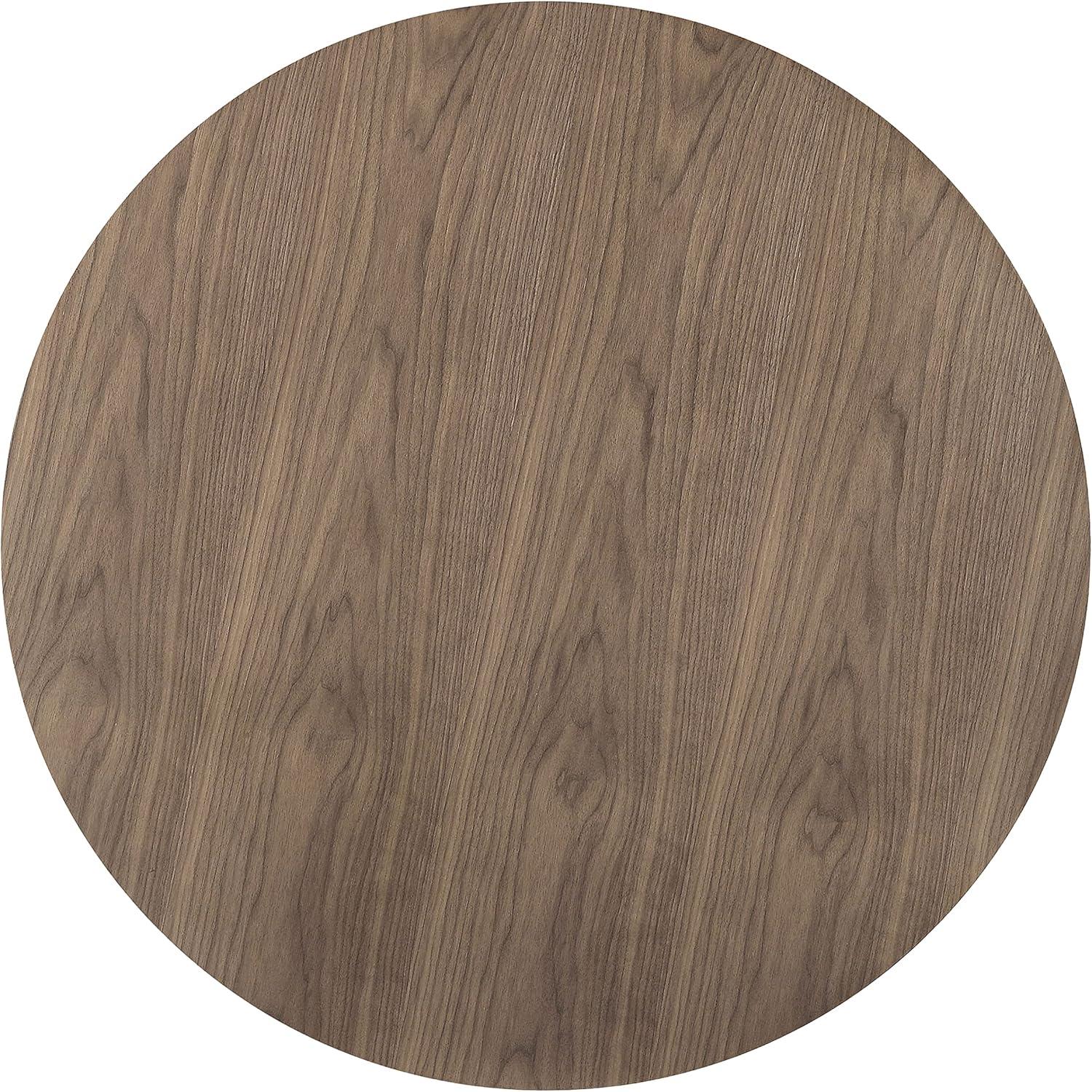 Clora Round Dining Table Walnut and Black