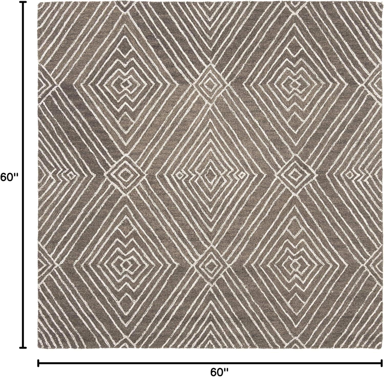 Micro-Loop MLP608 Hand Tufted Area Rug - Dark Grey/Ivory - 5'x5' - Safavieh.