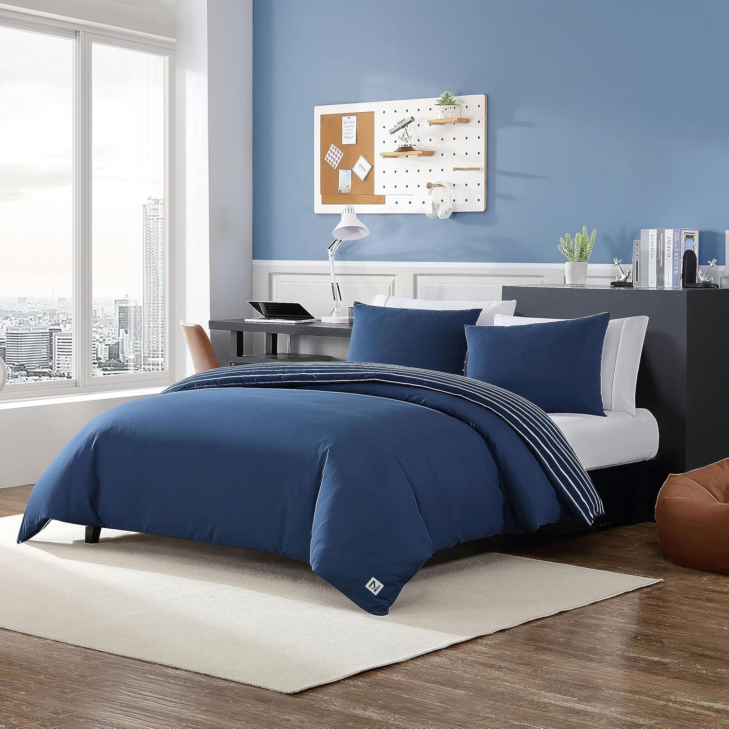 Nautica Longdale Solid Reversible Duvet Cover Set