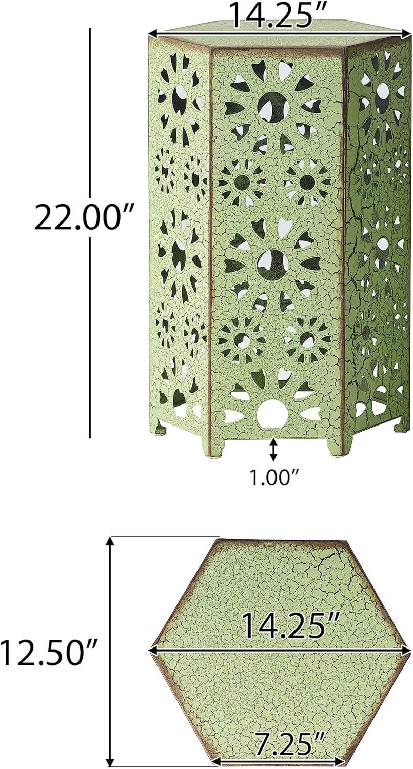 Eliana 14" Sunburst Outdoor Patio Iron Side Table: Weather-Resistant, Hexagon - Christopher Knight Home