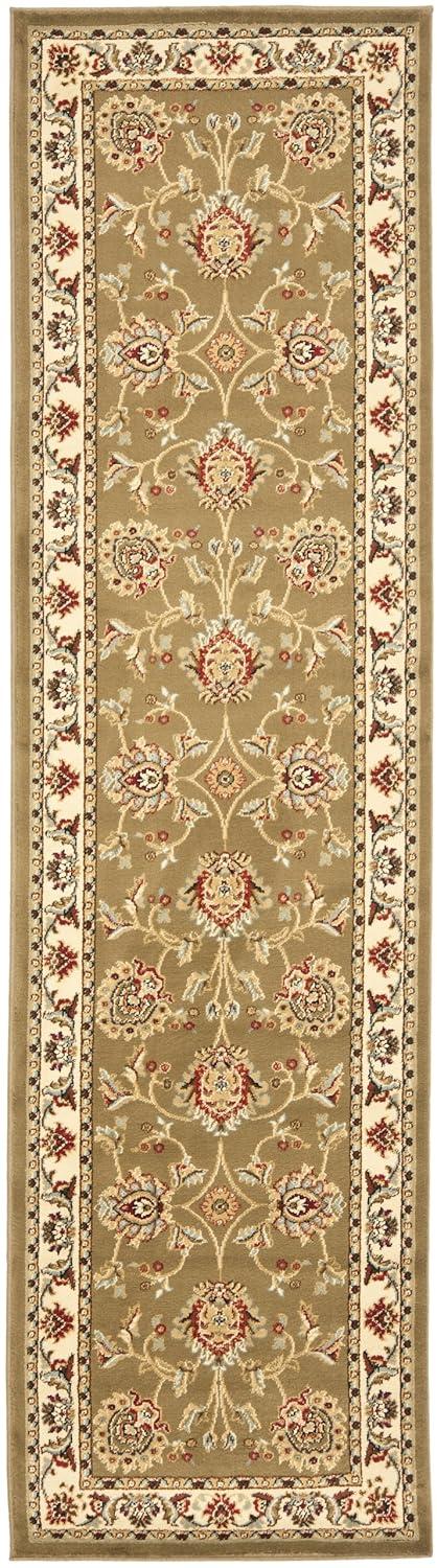 Lyndhurst LNH555 Power Loomed Runner Rug - Green/Ivory - 2'3"x16' - Safavieh