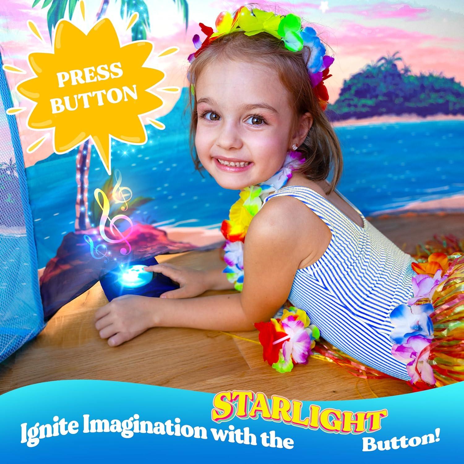 W&O Starlit Oasis with LED Lights & Sound – Glow-in-The-Dark Constellations for an Enchanting Stargazing Adventure – for Kids Ages 3-12 (Fan Not Included)