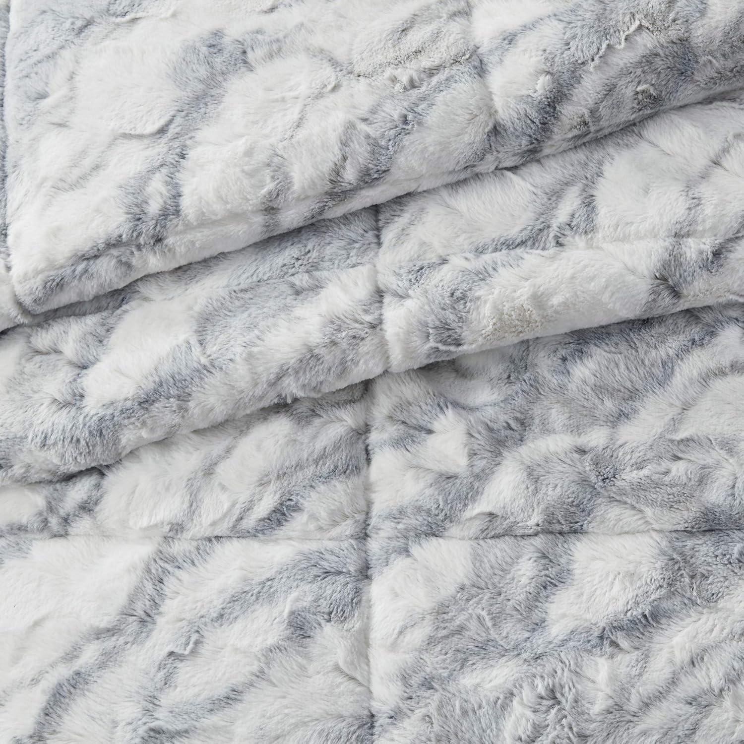 Lana Marble Faux Fur Comforter Set