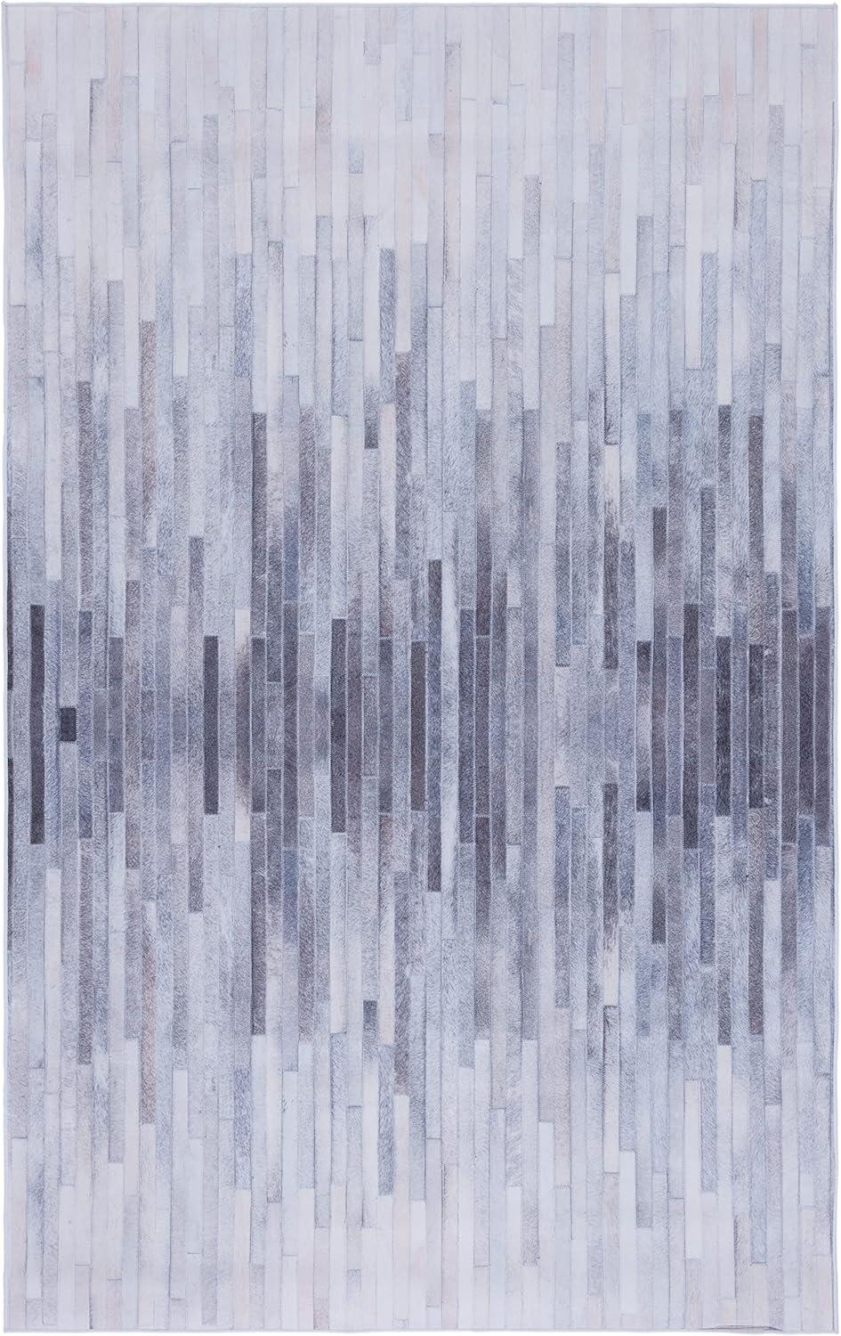 Faux Hide FAH510 Power Loomed Machine Washable Area Rug - Ivory/Light Grey - 5'x8' - Safavieh.
