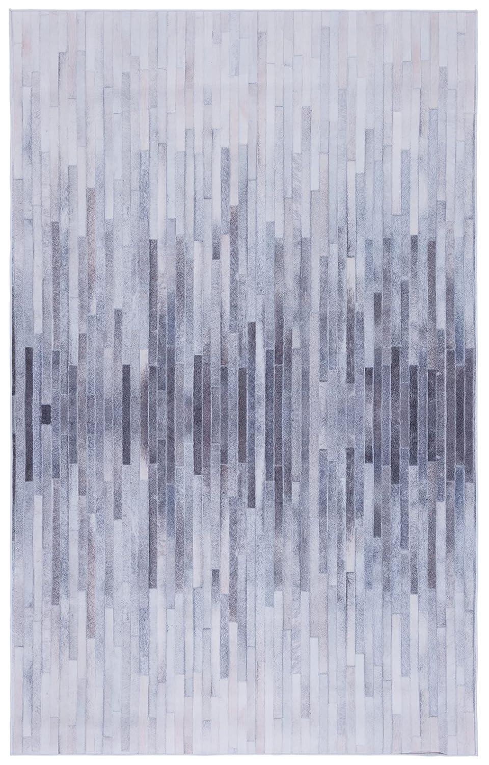 Faux Hide FAH510 Power Loomed Machine Washable Area Rug - Ivory/Light Grey - 5'x8' - Safavieh.