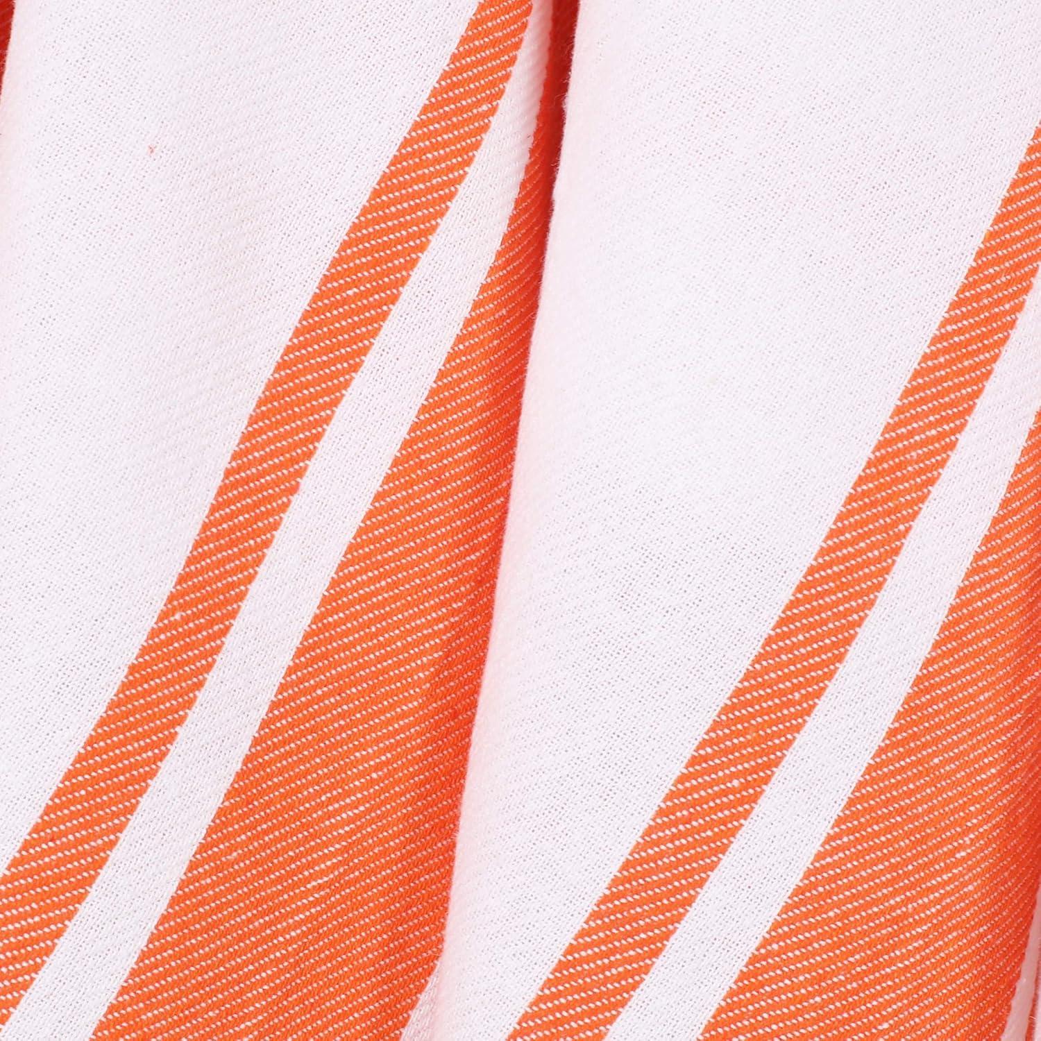 Heavy Duty Orange and White Cotton Kitchen Towels Set of 6