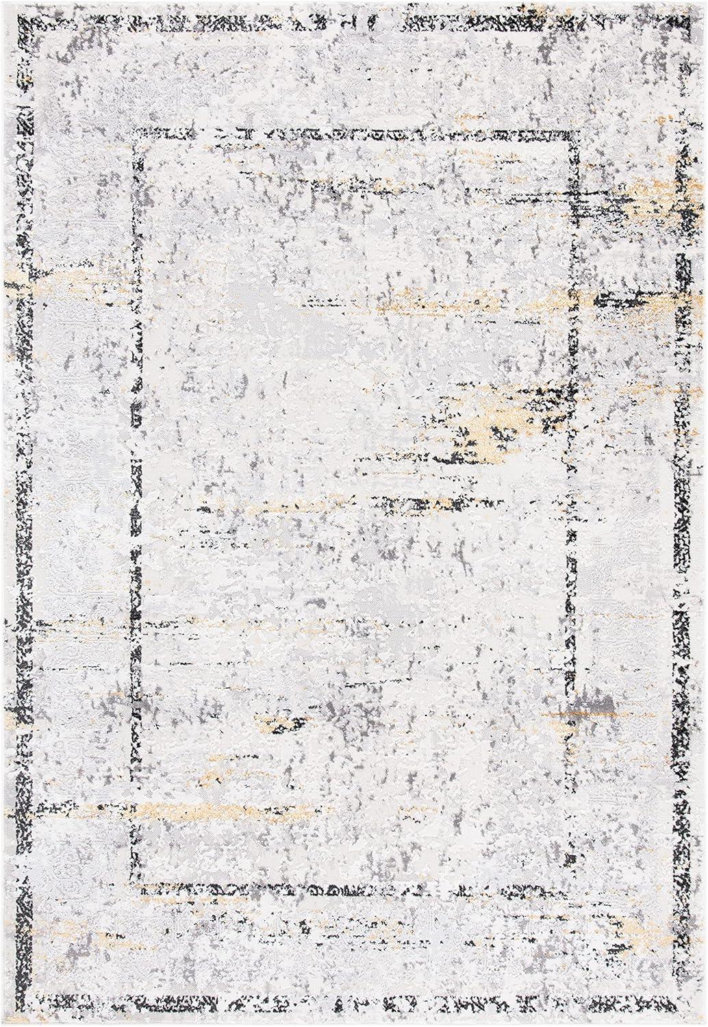 SAFAVIEH Amelia Romeo Abstract Area Rug, Grey/Gold, 9' x 12'