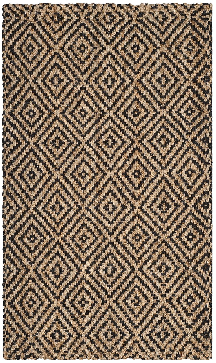 Natural Fiber NF181 Hand Woven Indoor Accent Rug - Natural/Black - 3'x5' - Safavieh.