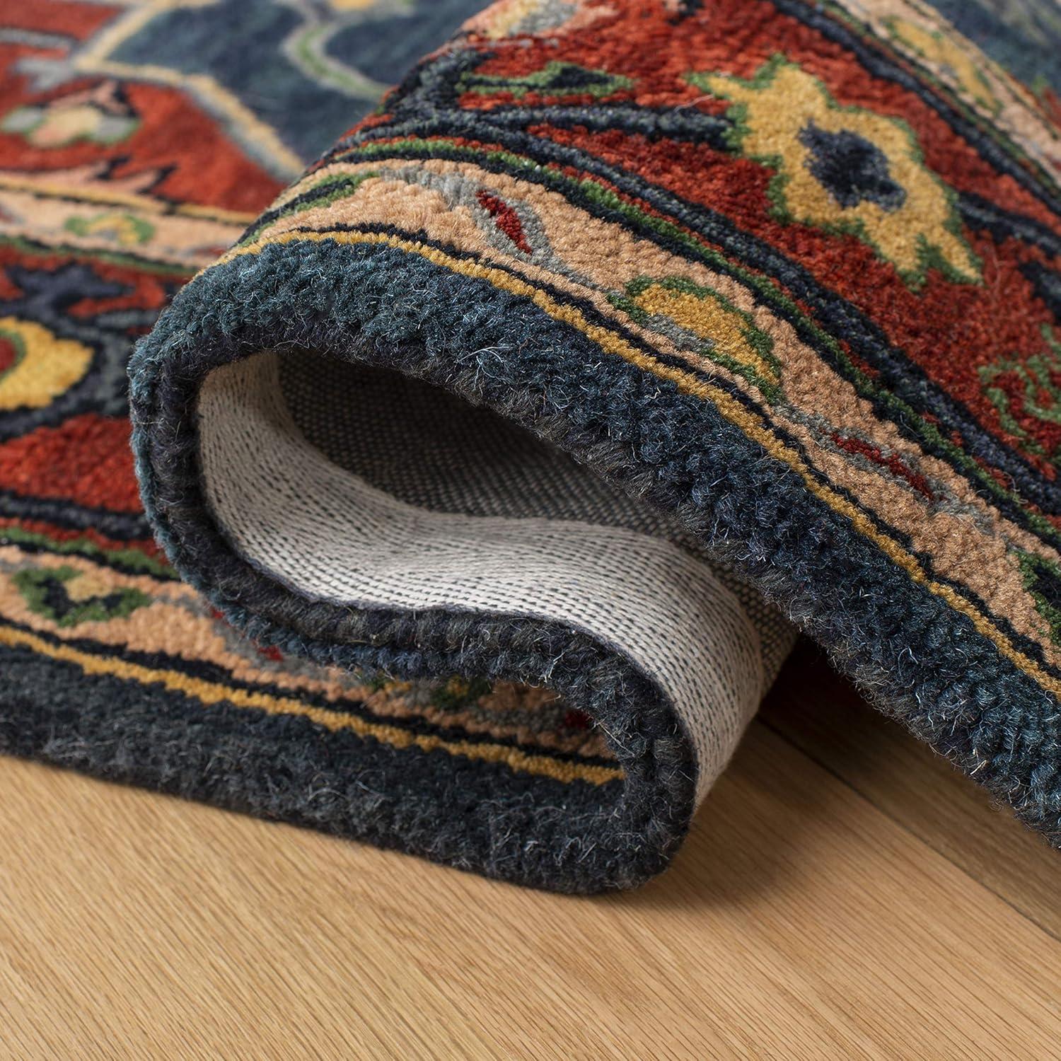 Heritage HG923 Hand Tufted Area Rug - Blue/Red - 6'x6' - Safavieh.