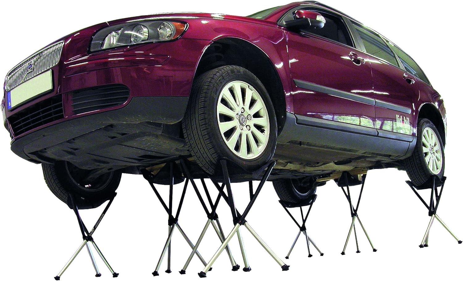 Walkstool - Comfort Model - Black and Silver - 3 Legged Folding Stool in Aluminium - Height 22" - Maximum Load 440 to 550 Lbs - Made in Sweden