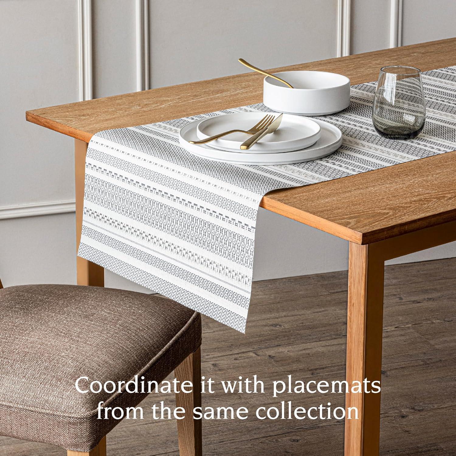 over&back Reversible Striped Table Runner