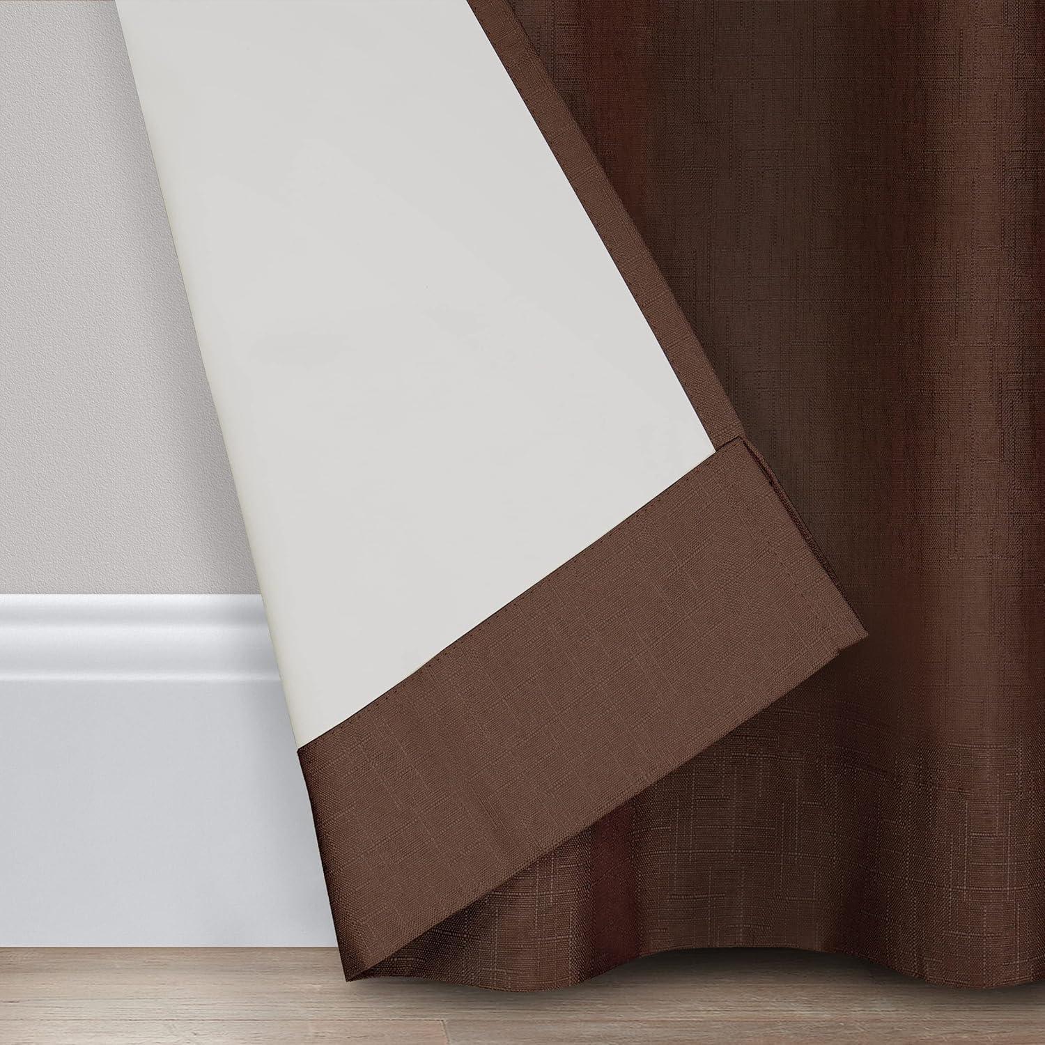 Chocolate Blackout Rod Pocket Curtain Panel, 42" x 84"