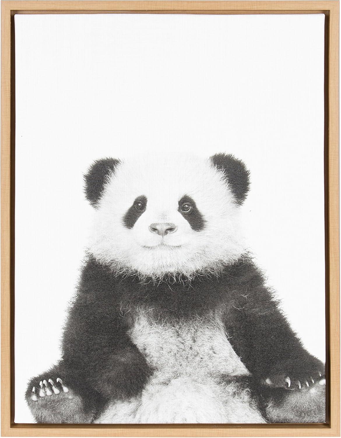 Sylvie Panda Framed Canvas by Simon Te Tai - Kate and Laurel