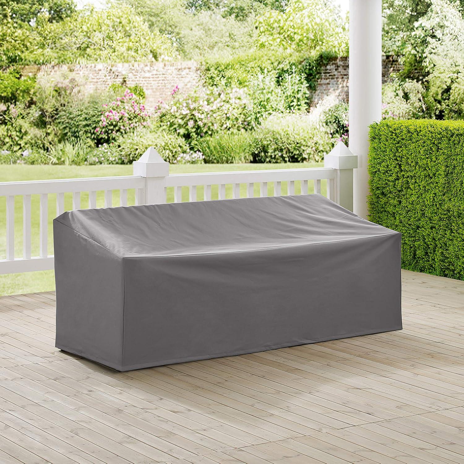 Gray Heavy-Gauge Reinforced Vinyl Outdoor Sofa Cover