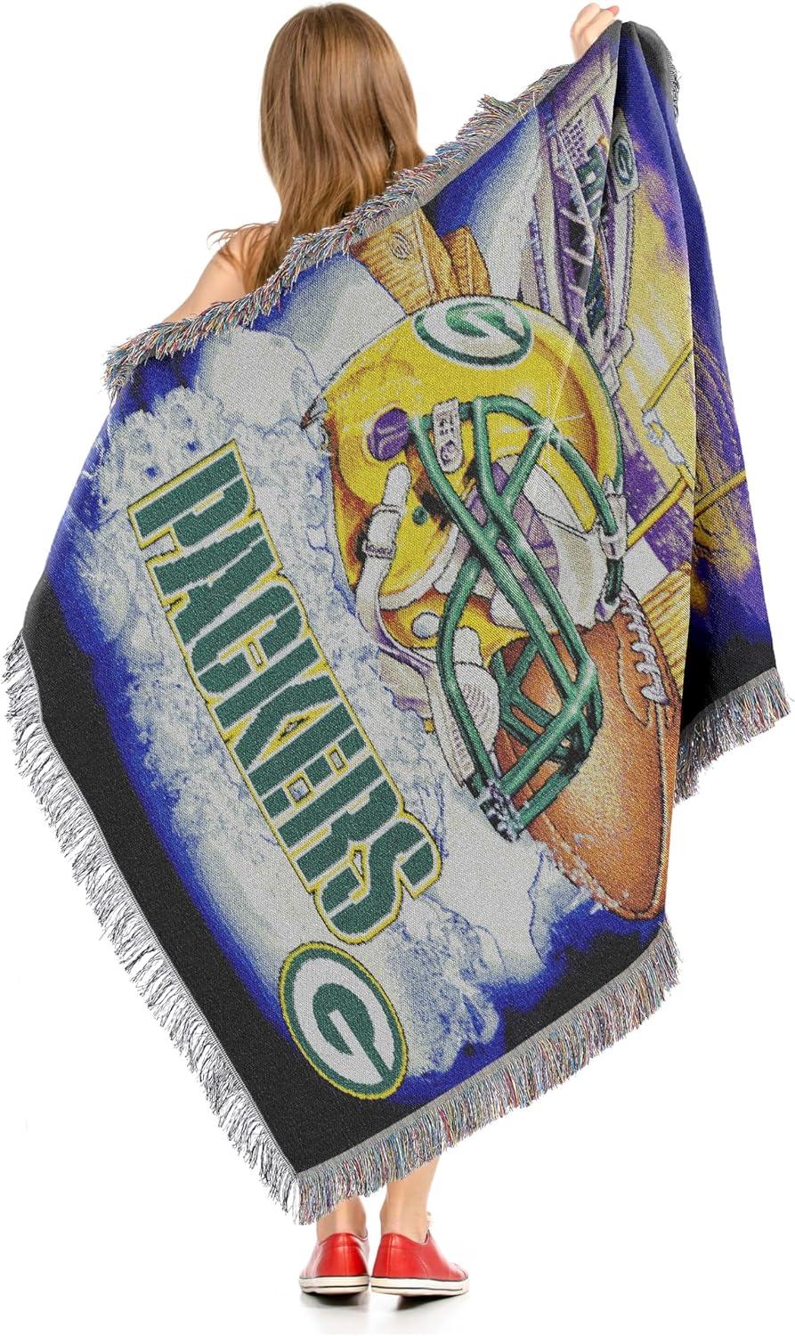 Green Bay Packers Multi-Color Woven Tapestry Throw Blanket, 48" x 60"