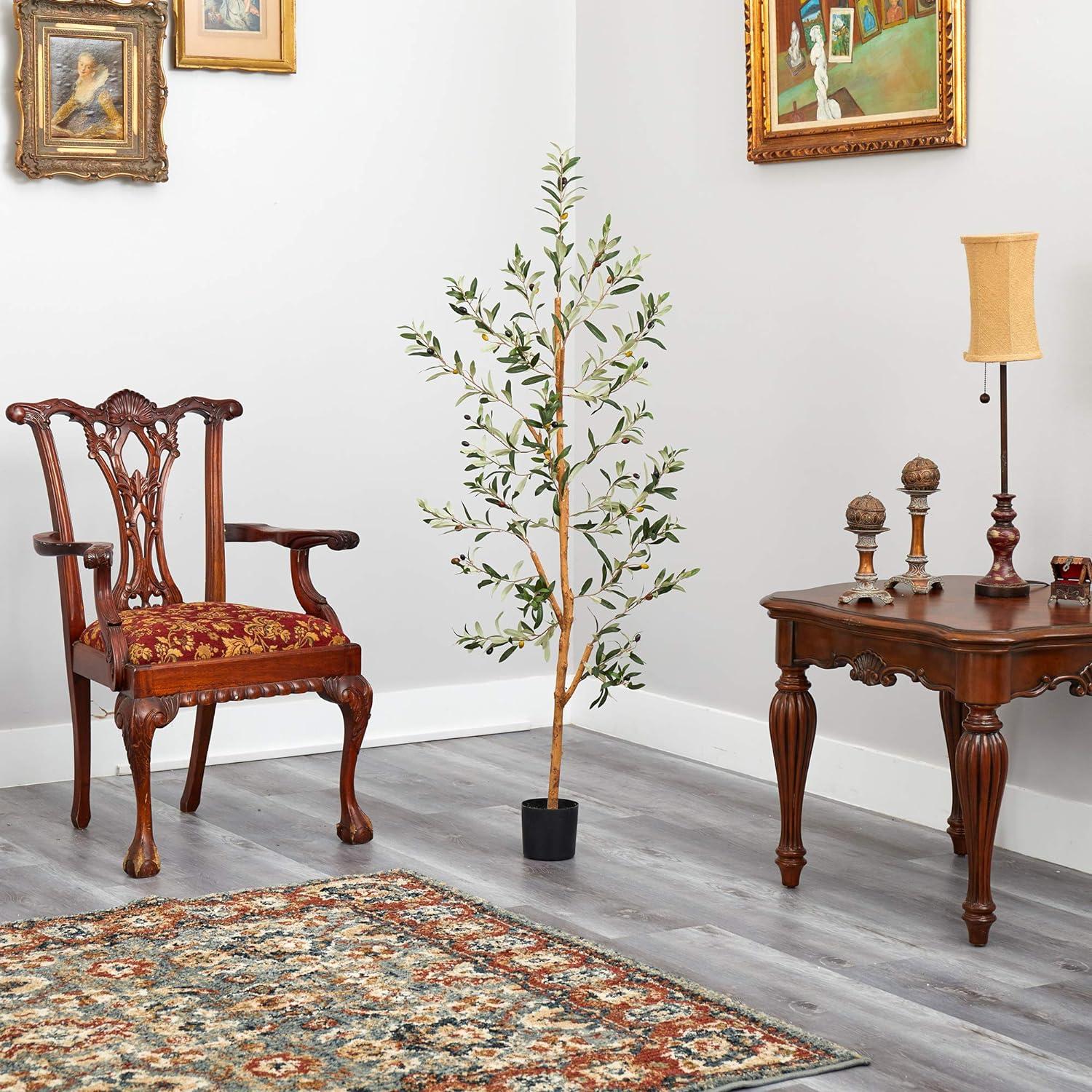 Mediterranean Elegance 4.5' Olive Artificial Potted Tree