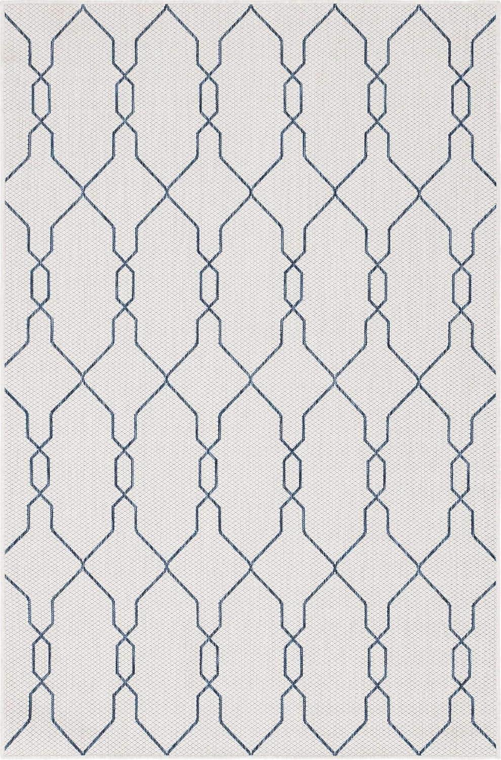 Unique Loom 5' 1 x 8' 0 Rectangle Indoor/Outdoor Trellis Ivory Area Rug